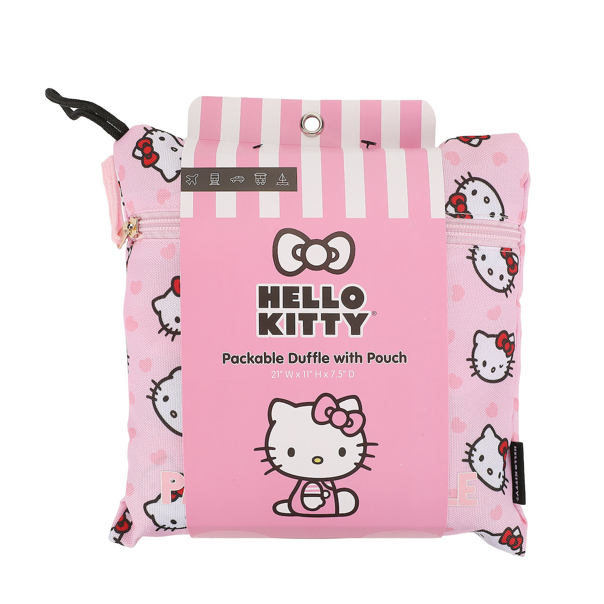 Hello Kitty Character Face Pink 21" Packable Duffel