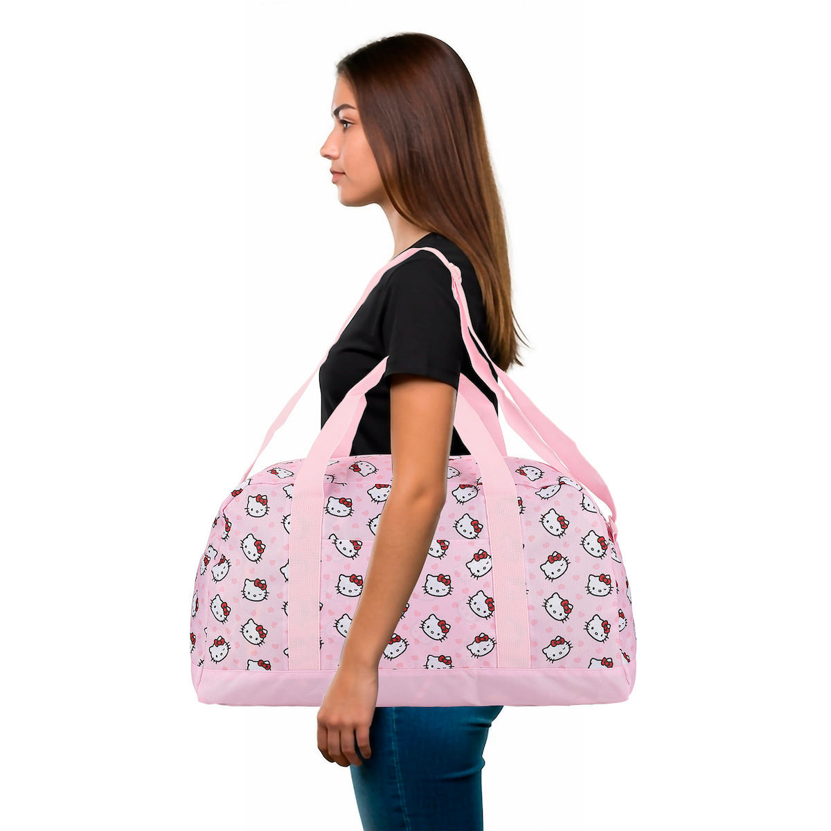 Hello Kitty Character Face Pink 21" Packable Duffel