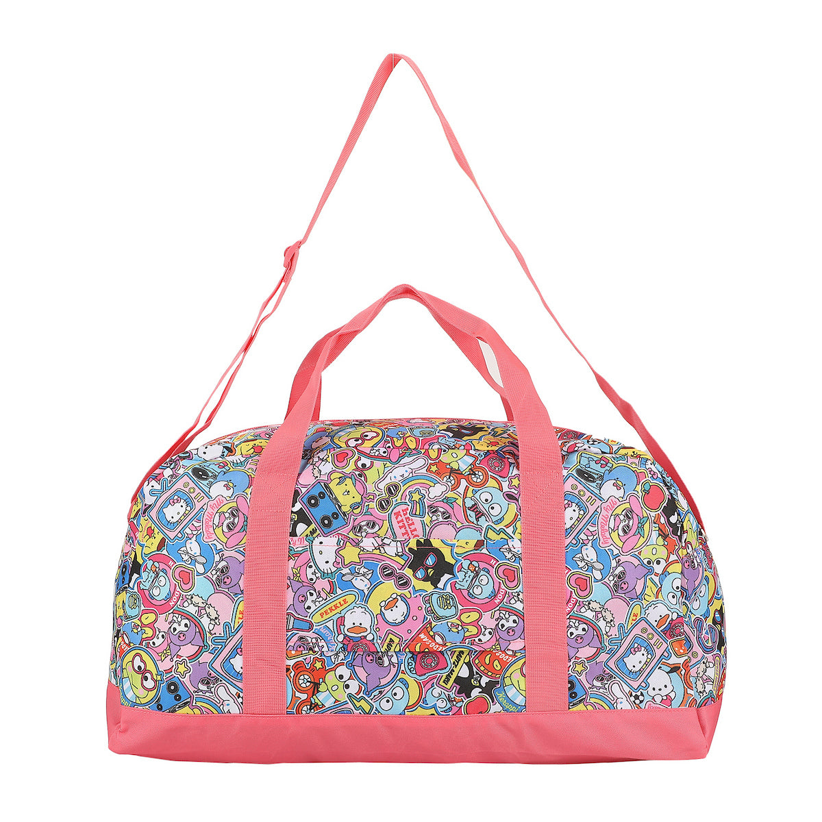 Hello Kitty & Friends All-Over Character Print White & Pink 21" Packable Duffel