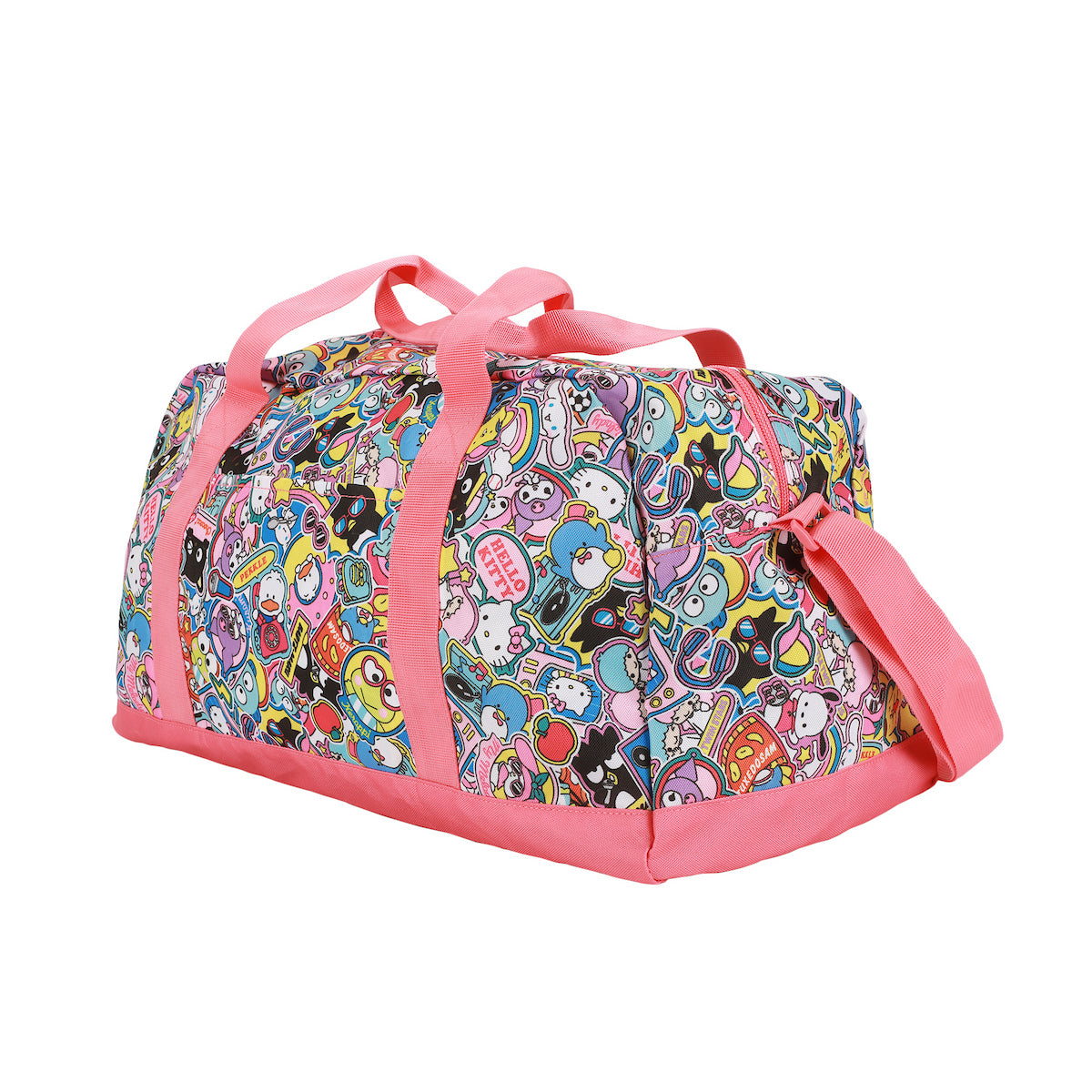 Hello Kitty & Friends All-Over Character Print White & Pink 21" Packable Duffel