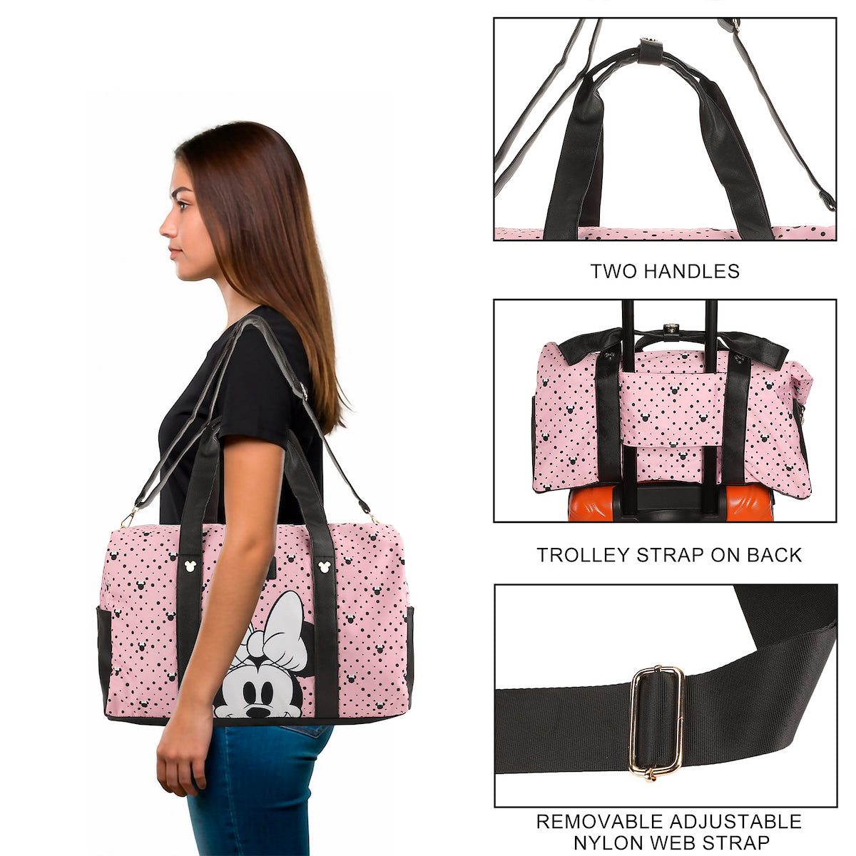 Disney Minnie Mouse Peek-A-Boo Minnie Pink 20" Duffel Bag