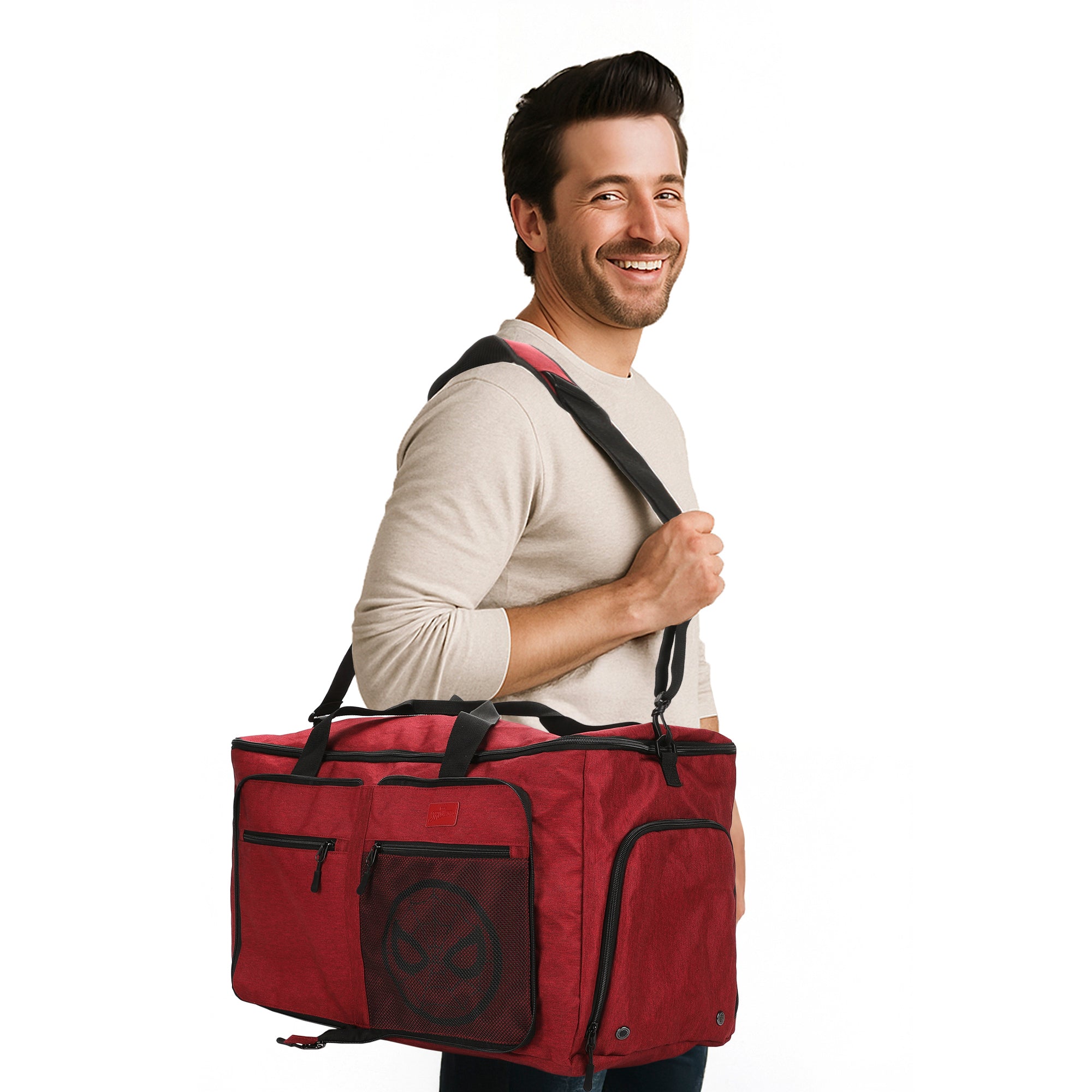Spider-Man Mask Red 24” Packable Travel Duffle