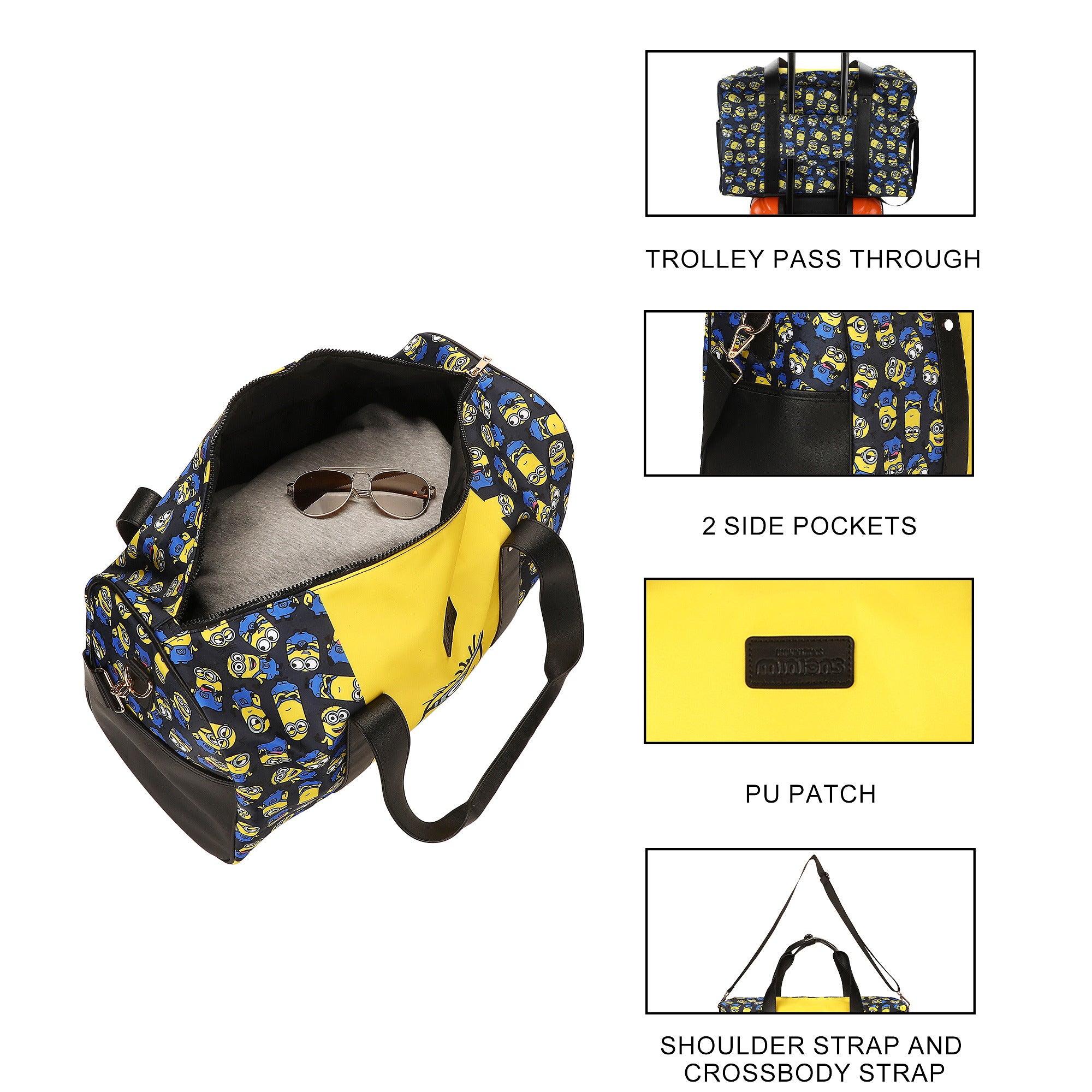 Minions Character Print Duffle Bag for Travel and Gym