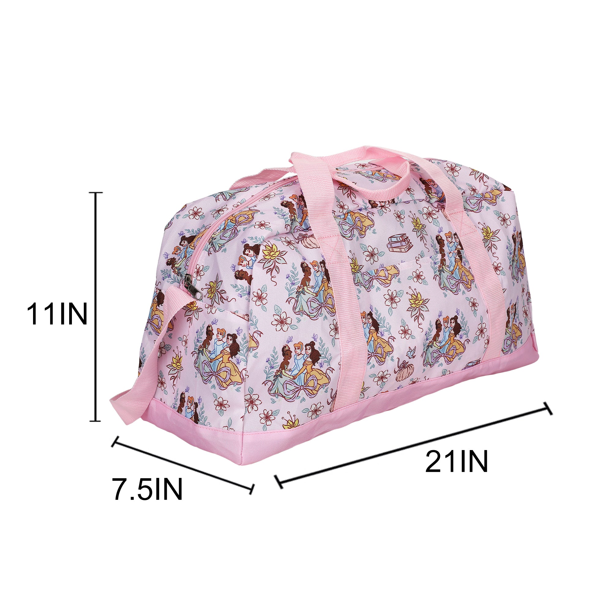 Disney Princess AOP Packable Pink Duffle Bag for Travel