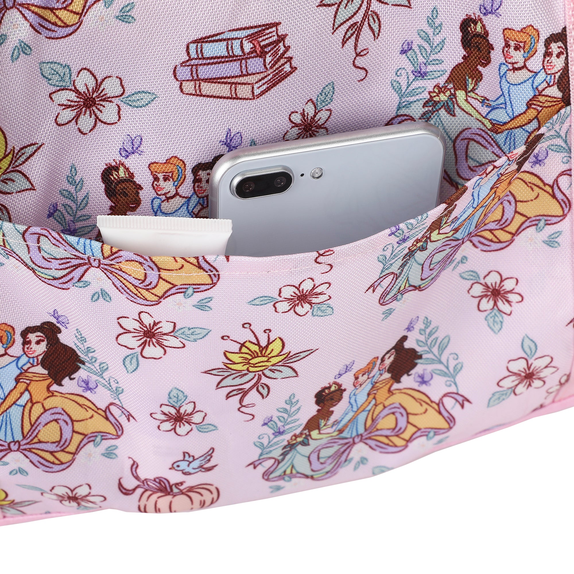 Disney Princess AOP Packable Pink Duffle Bag for Travel