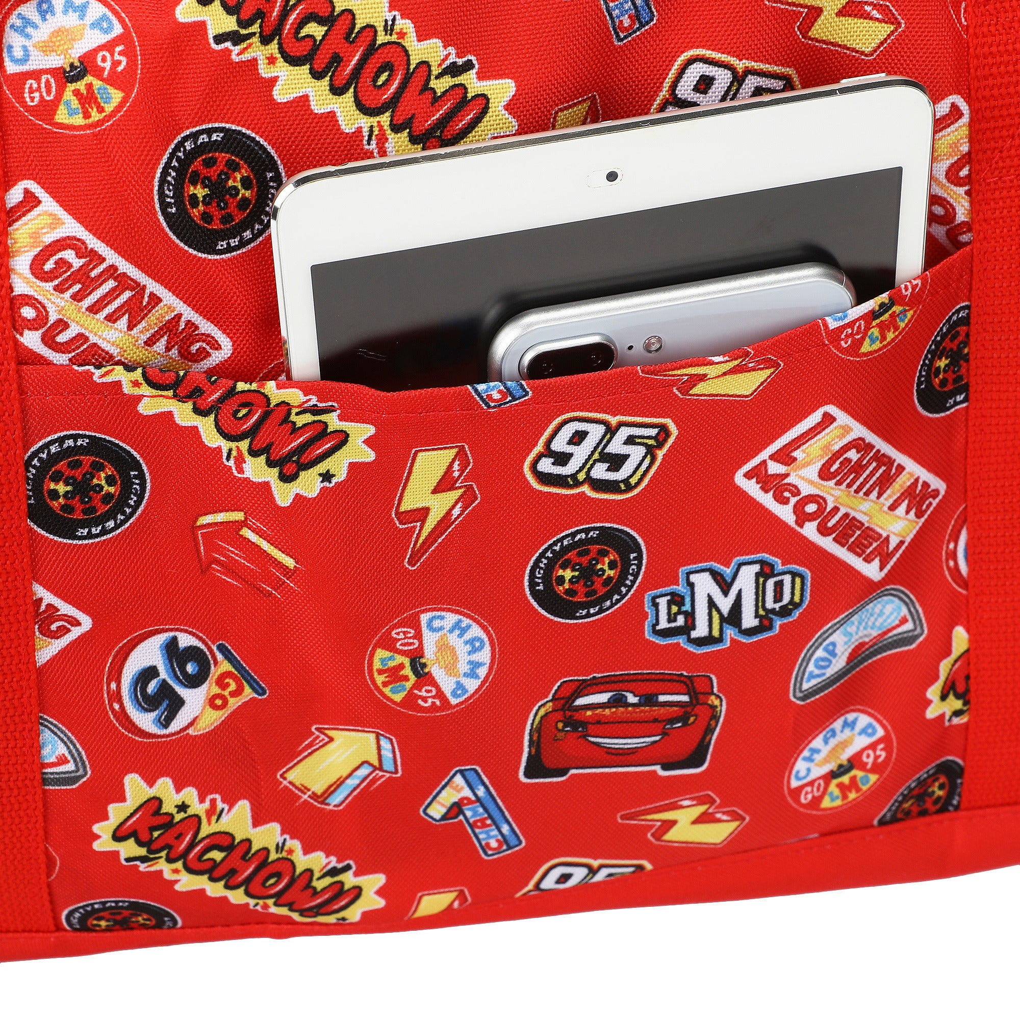 Cars Lightning McQueen AOP Packable Duffle Bag for Travel