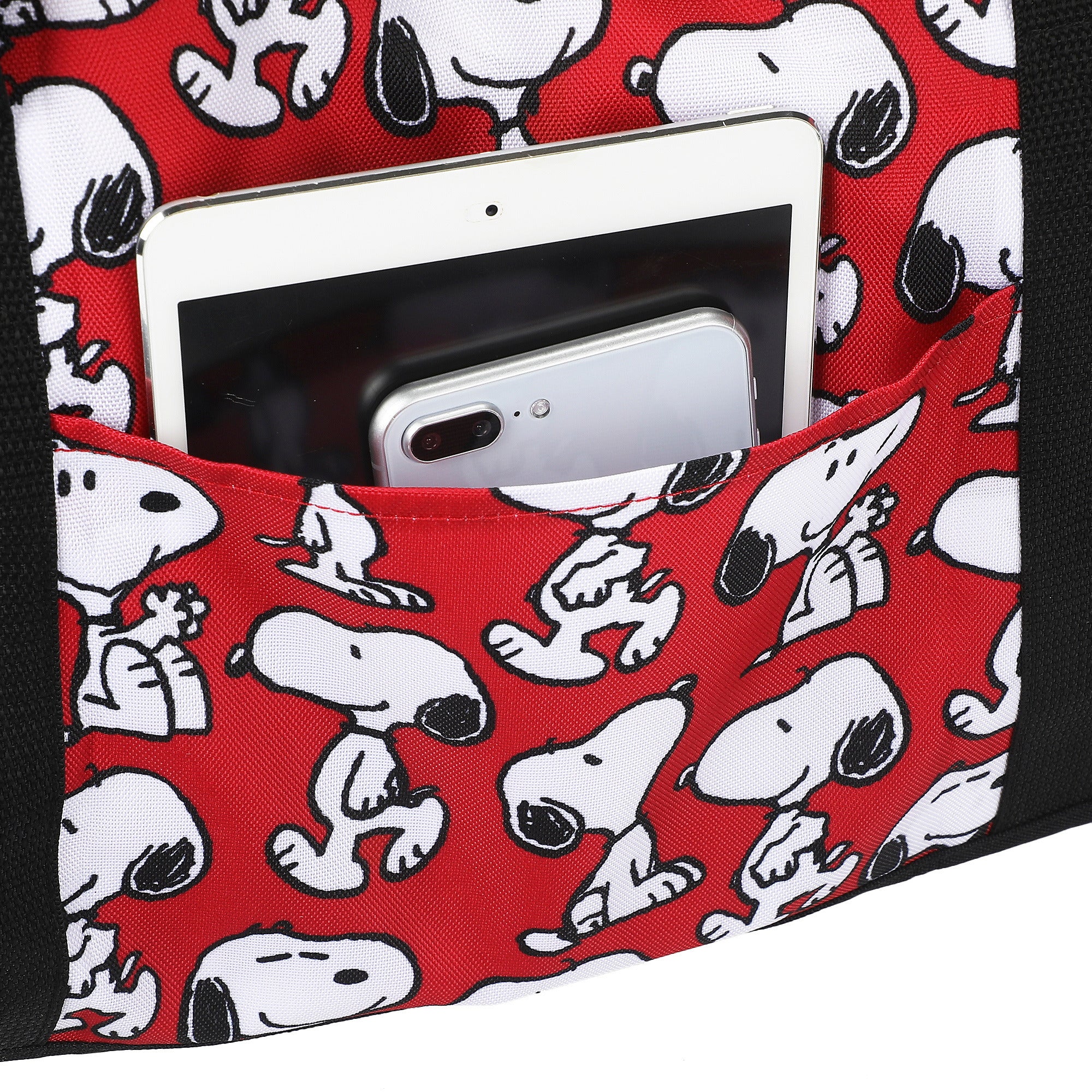 Peanuts Snoopy AOP Red Packable Duffle Bag for Travel