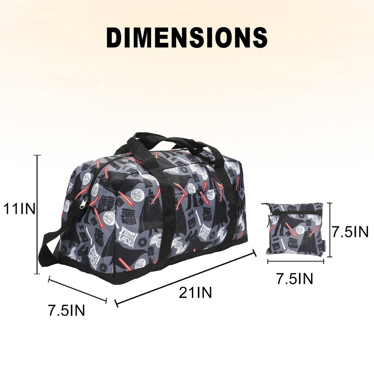 Star Wars Darth Vader AOP Duffle Bag for Travel and Gym
