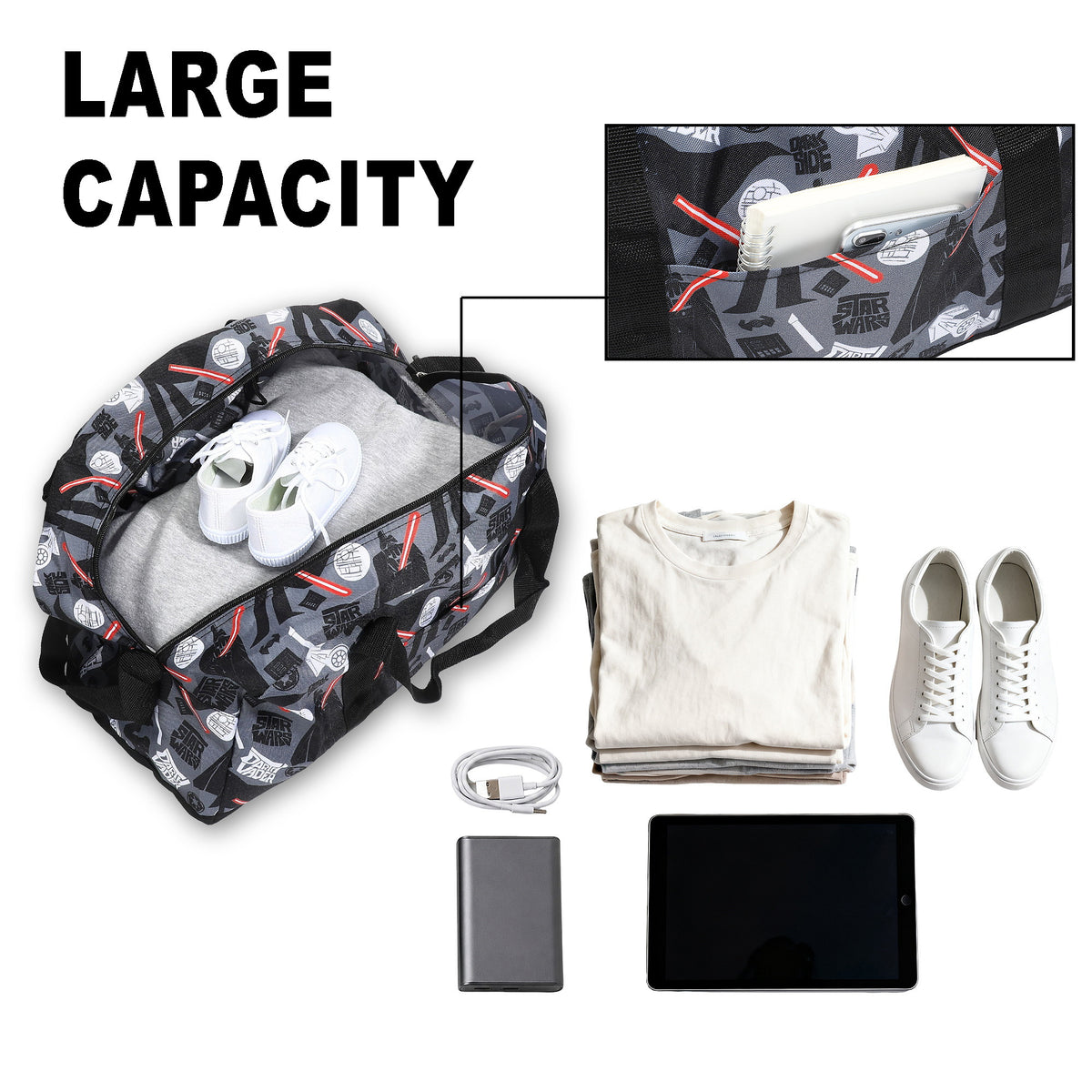 Star Wars Darth Vader AOP Duffle Bag for Travel and Gym