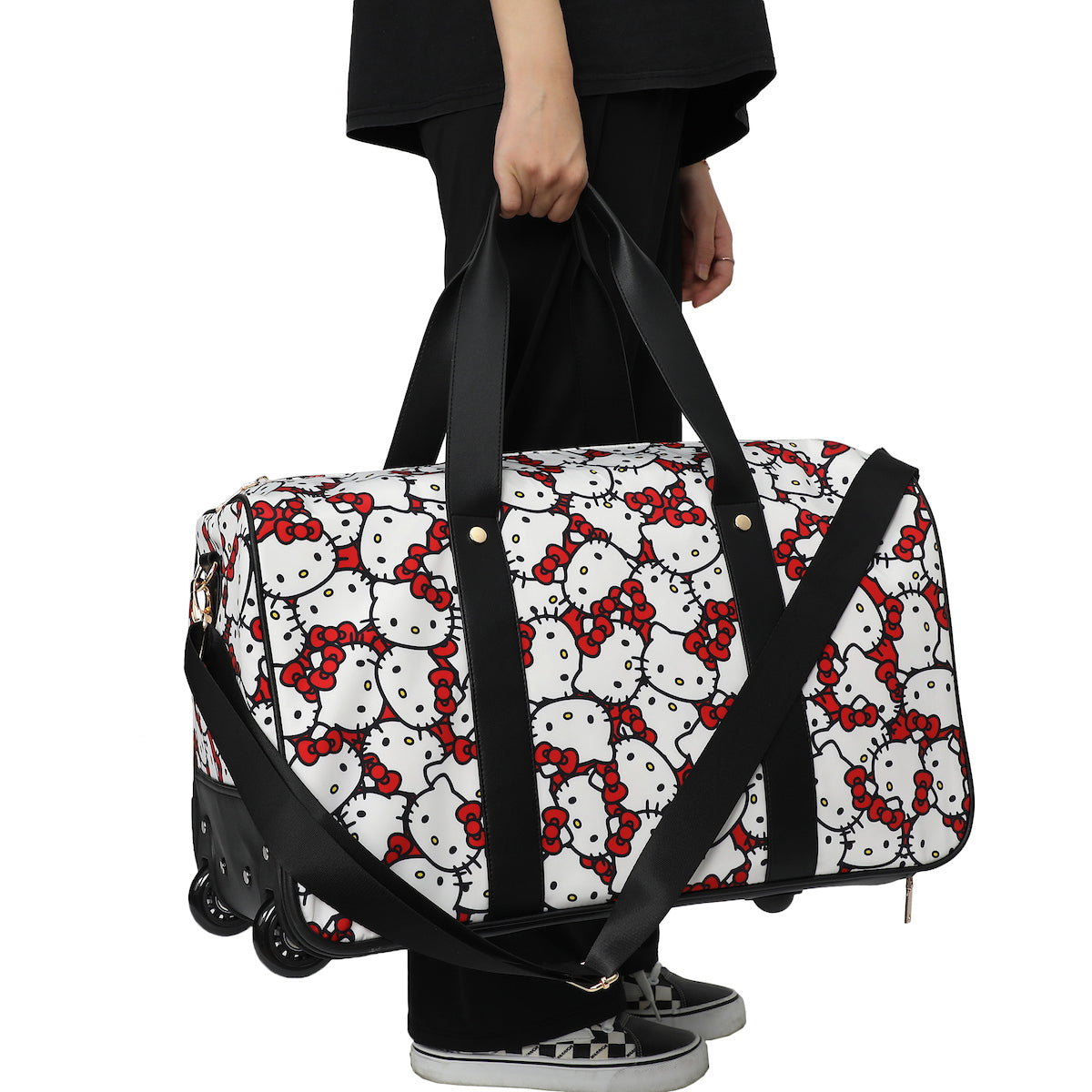 Hello Kitty AOP 17-Inch Wheeled Duffle Bag - Officially Licensed Travel Companion