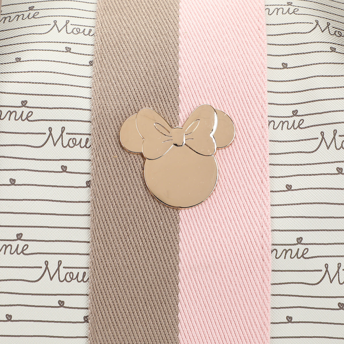 Disney Minnie Mouse Character art & Emblems Taupe 18" Rolling Duffle Bag