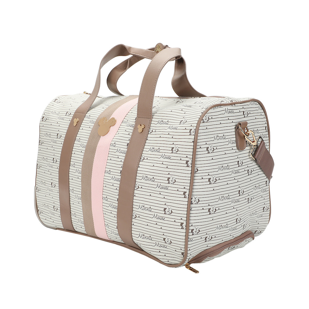 Disney Minnie Mouse Character art & Emblems Taupe 18" Rolling Duffle Bag