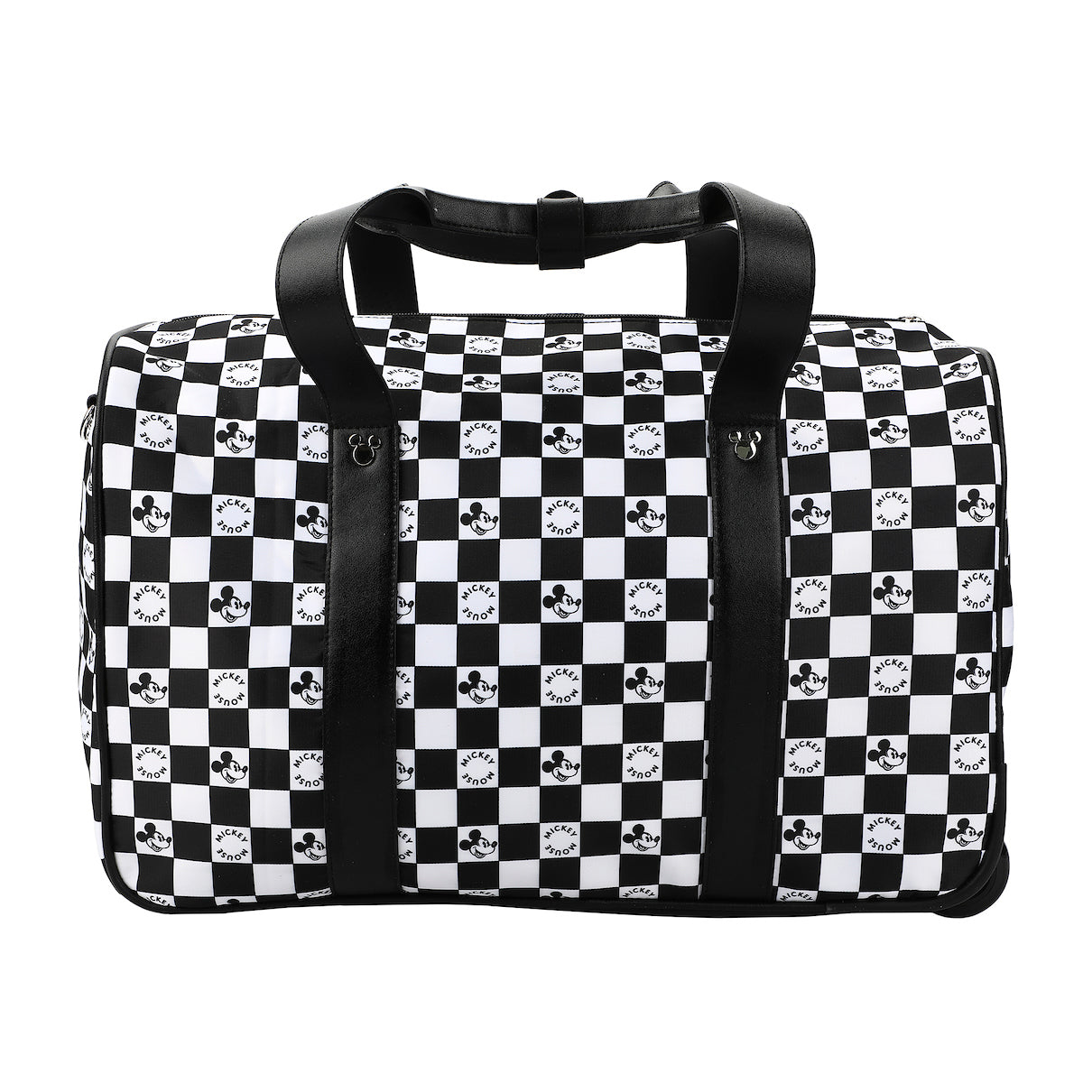 Disney Mickey Mouse Heads Black & White Checkered 18" Duffle Bag