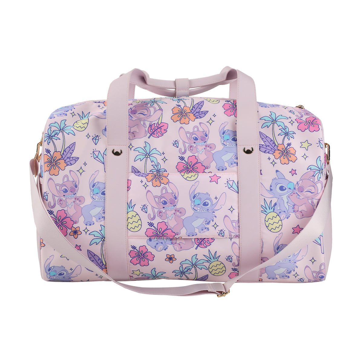 Disney Stitch & Angel 18" Pink Duffle Bag