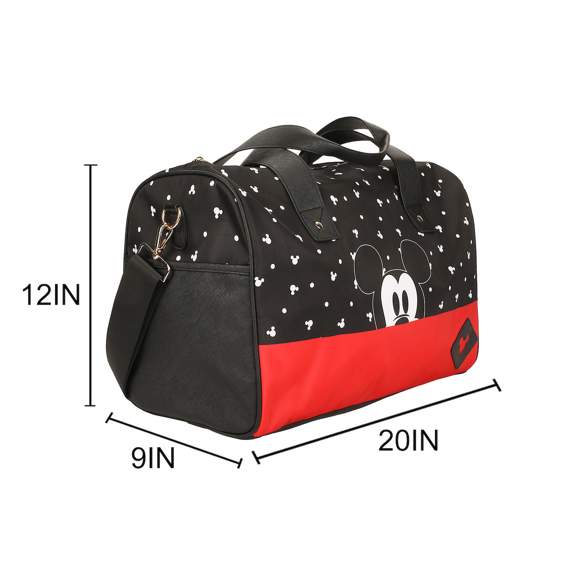 Disney Mickey Mouse Peek-A-Boo Black 20" Duffel Bag