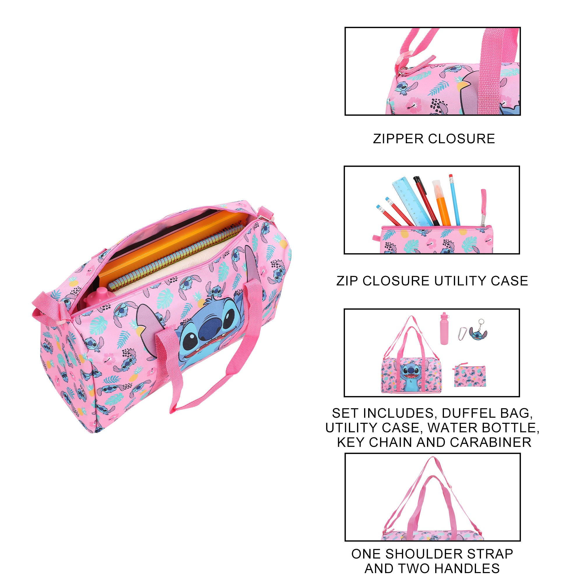 Lilo & Stitch Tropical Stitch 5-Piece Duffel Bag Set