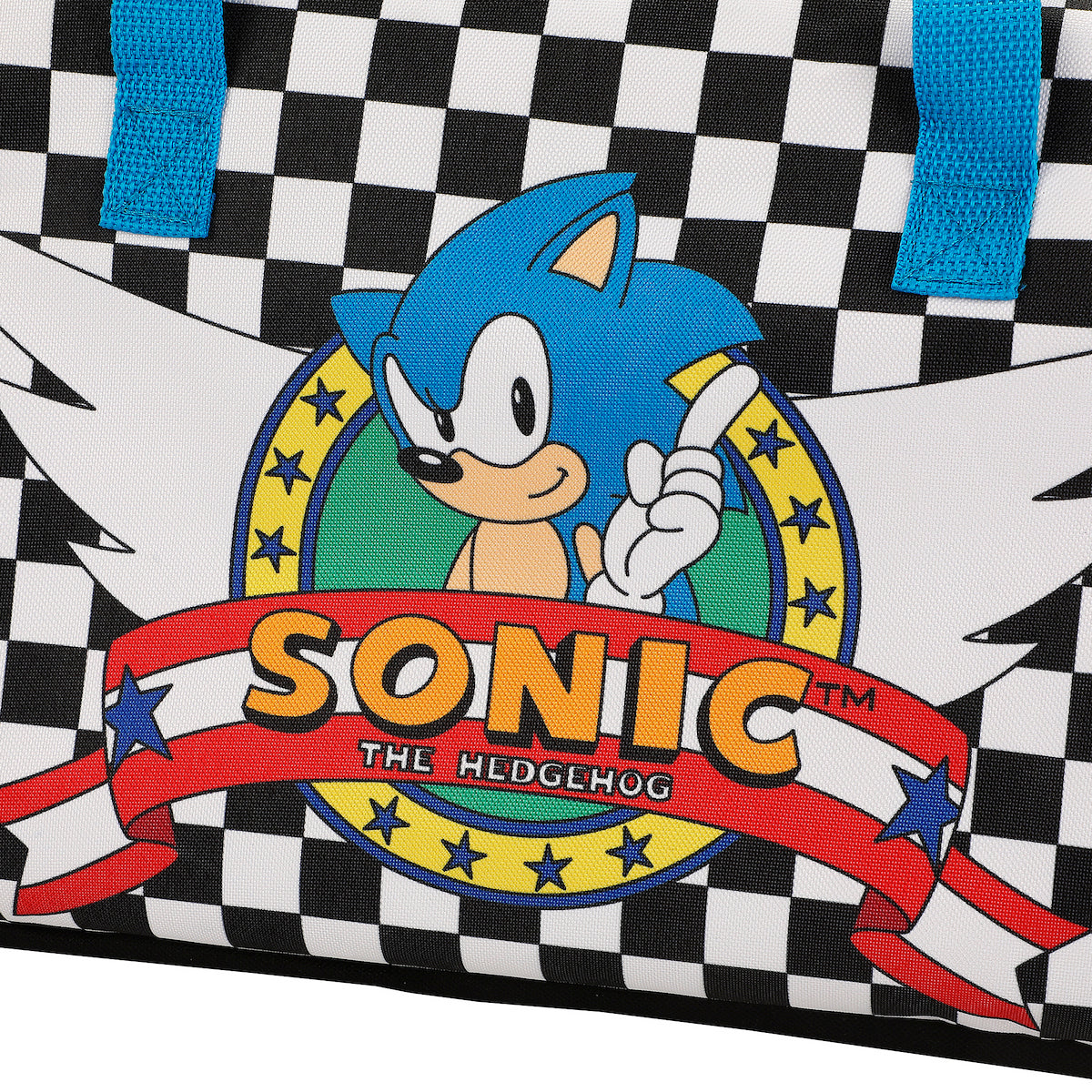Sonic The Hedgehog Classic 5-Pc Duffle Bag, Utility Case, Water Bottle, Key Chain and Carabiner