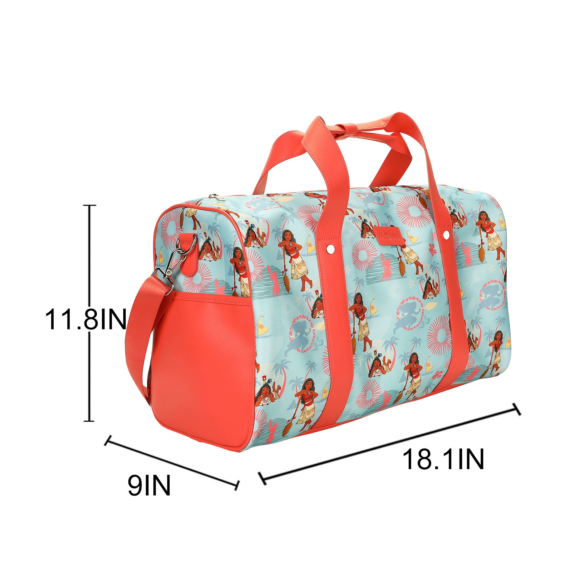 Moana All-Over Character Print Pink 18” Duffel Bag