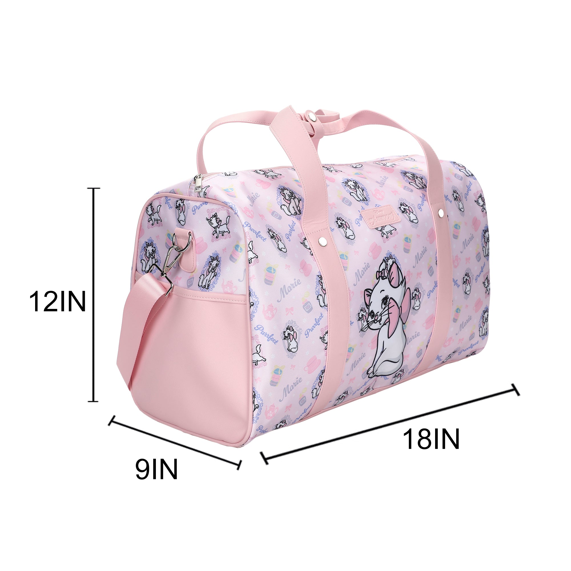 Aristocats Pink Duffle Bag For Kids School Travel