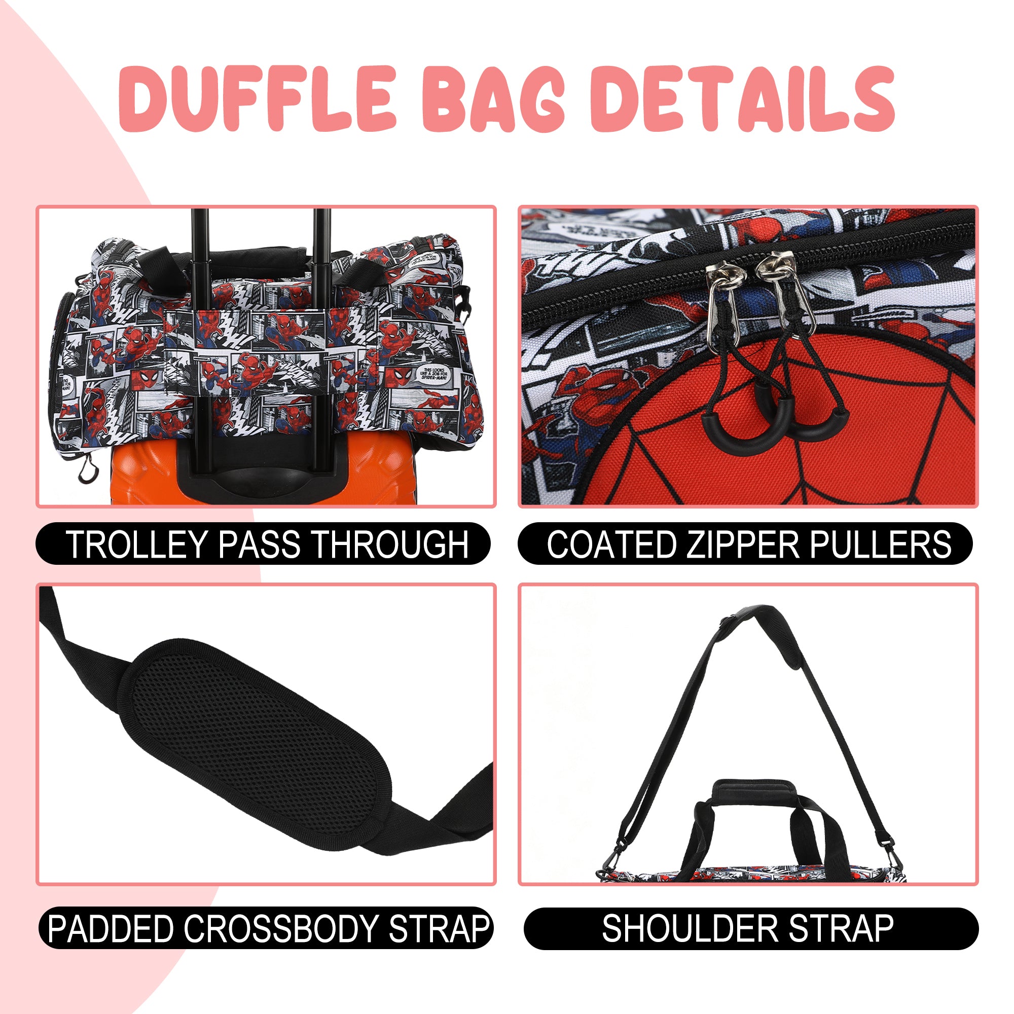 Spider-Man Classic Comic Panels 20” Duffel Bag