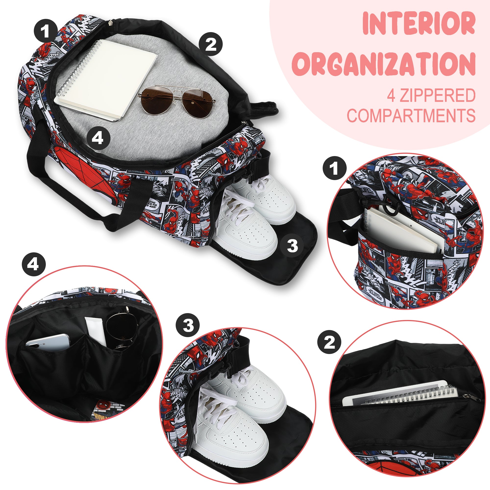 Spider-Man Classic Comic Panels 20” Duffel Bag