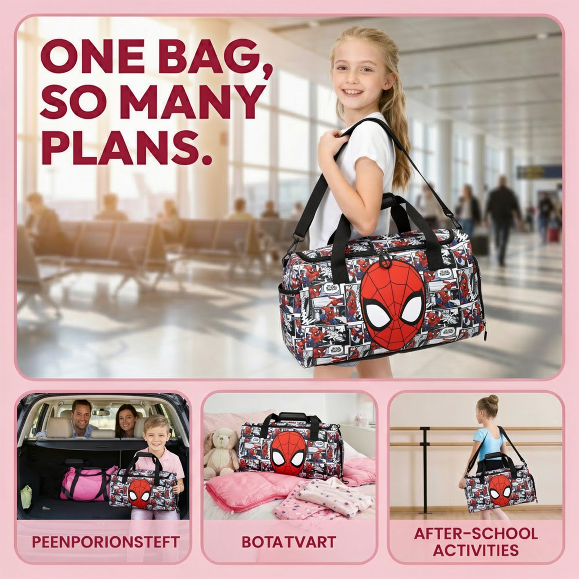 Spider-Man Classic Comic Panels 20” Duffel Bag