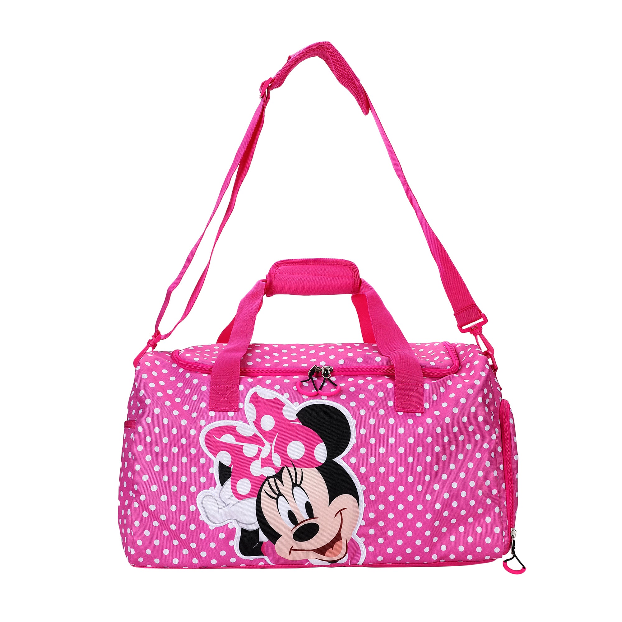 Minnie Mouse Classic Character Pose Pink Polka Dotted 20” Duffel Bag