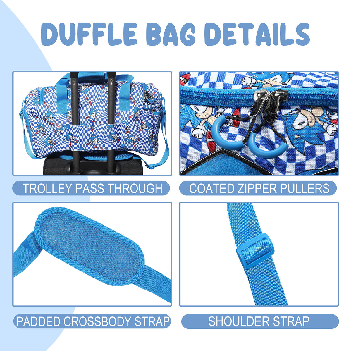 Sonic The Hedgehog Classic Duffle Bag with Shoe Compartment