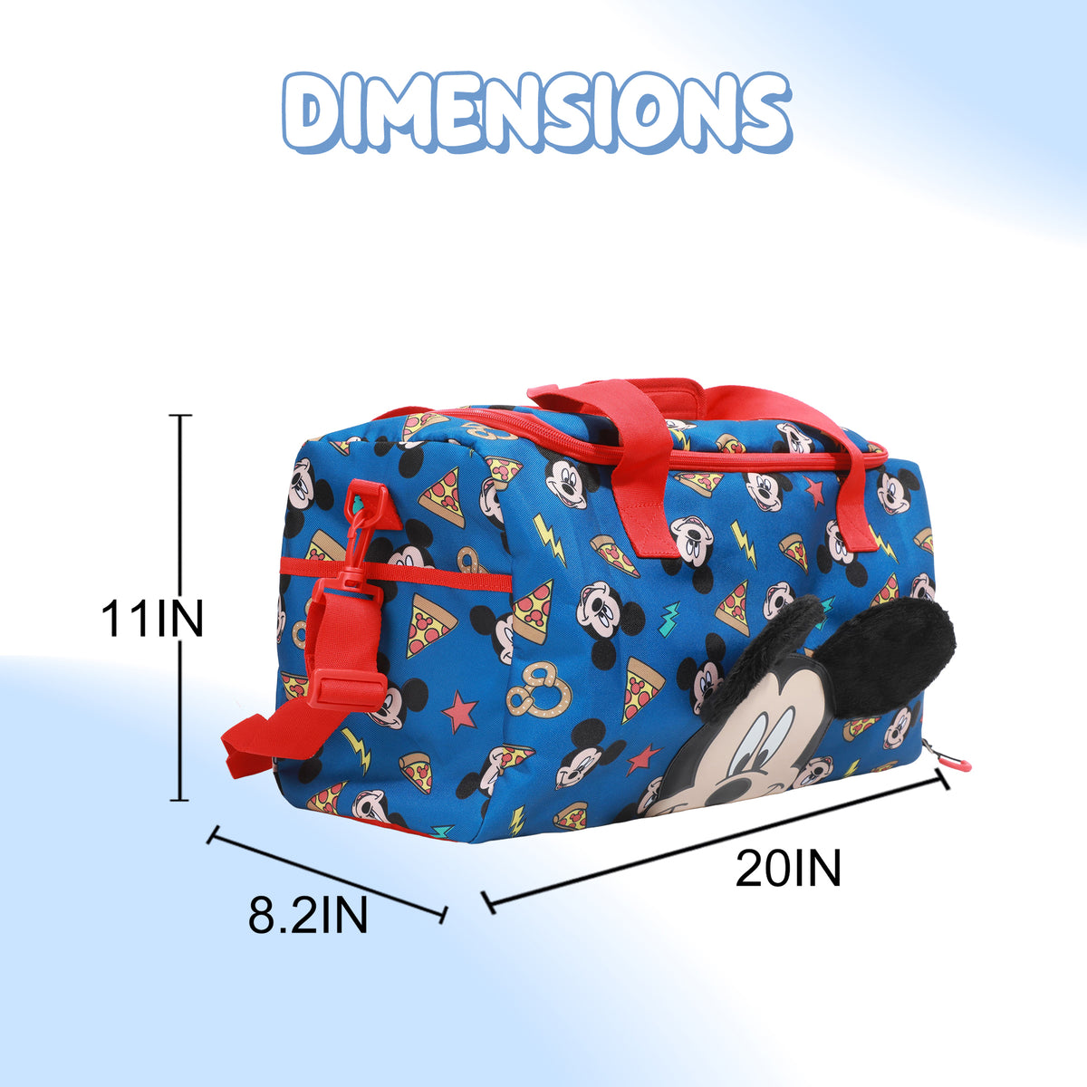 Mickey Mouse Classic Mickey Face Blue Youth 20" Duffel Bag