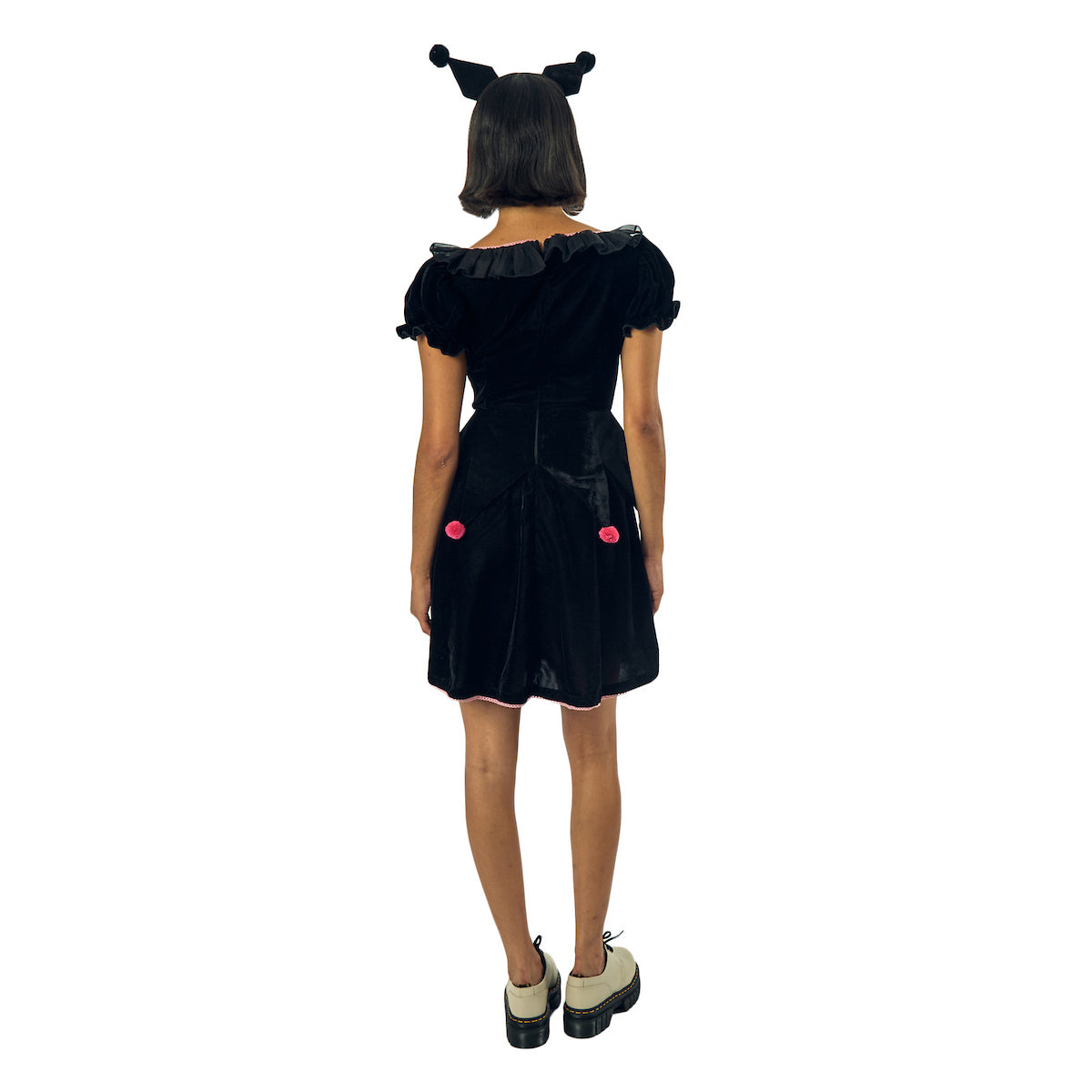 Kuromi Women's Black Cosplay Dress With Matching Headband