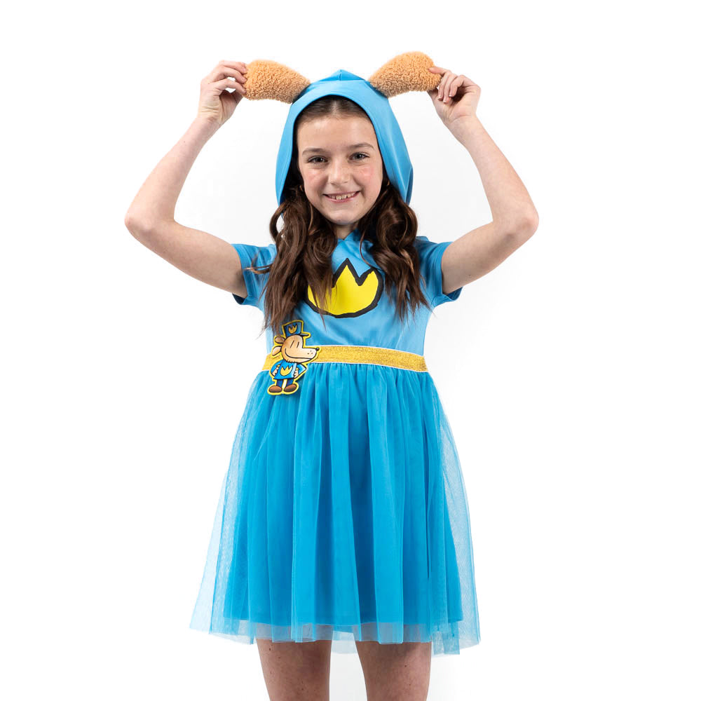 Dog Man Youth Girl Cosplay Dress With Tulle Skirt And 3D Dog Ears