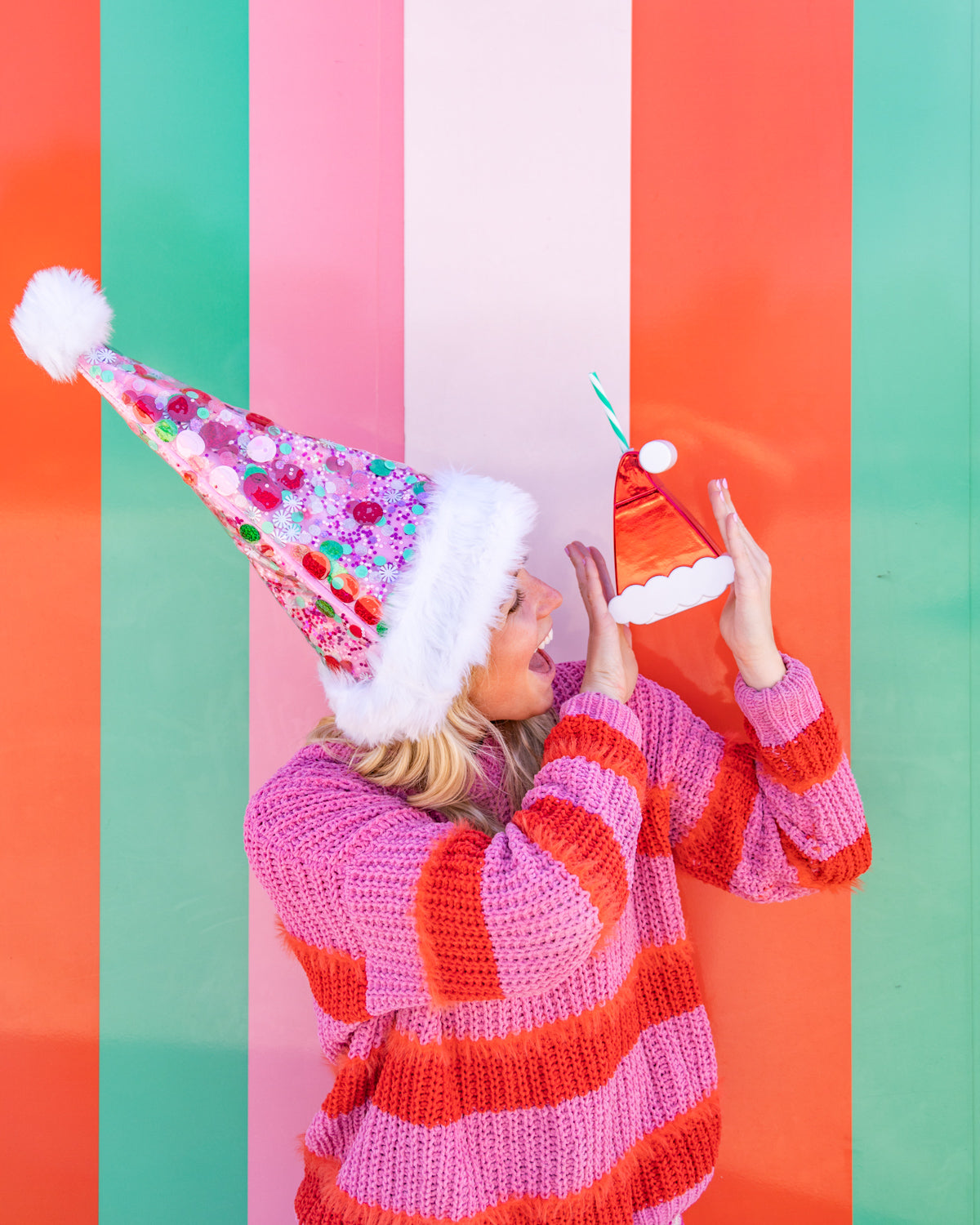 Santa Hat 13.5 Oz Electroplated Novelty Sipper