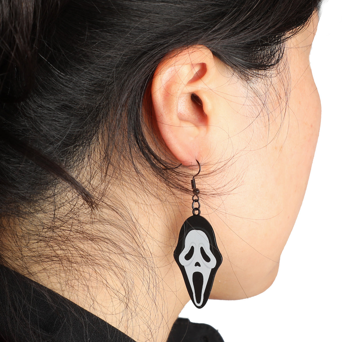 Ghostface Oversized Character and Stud Earrings Set