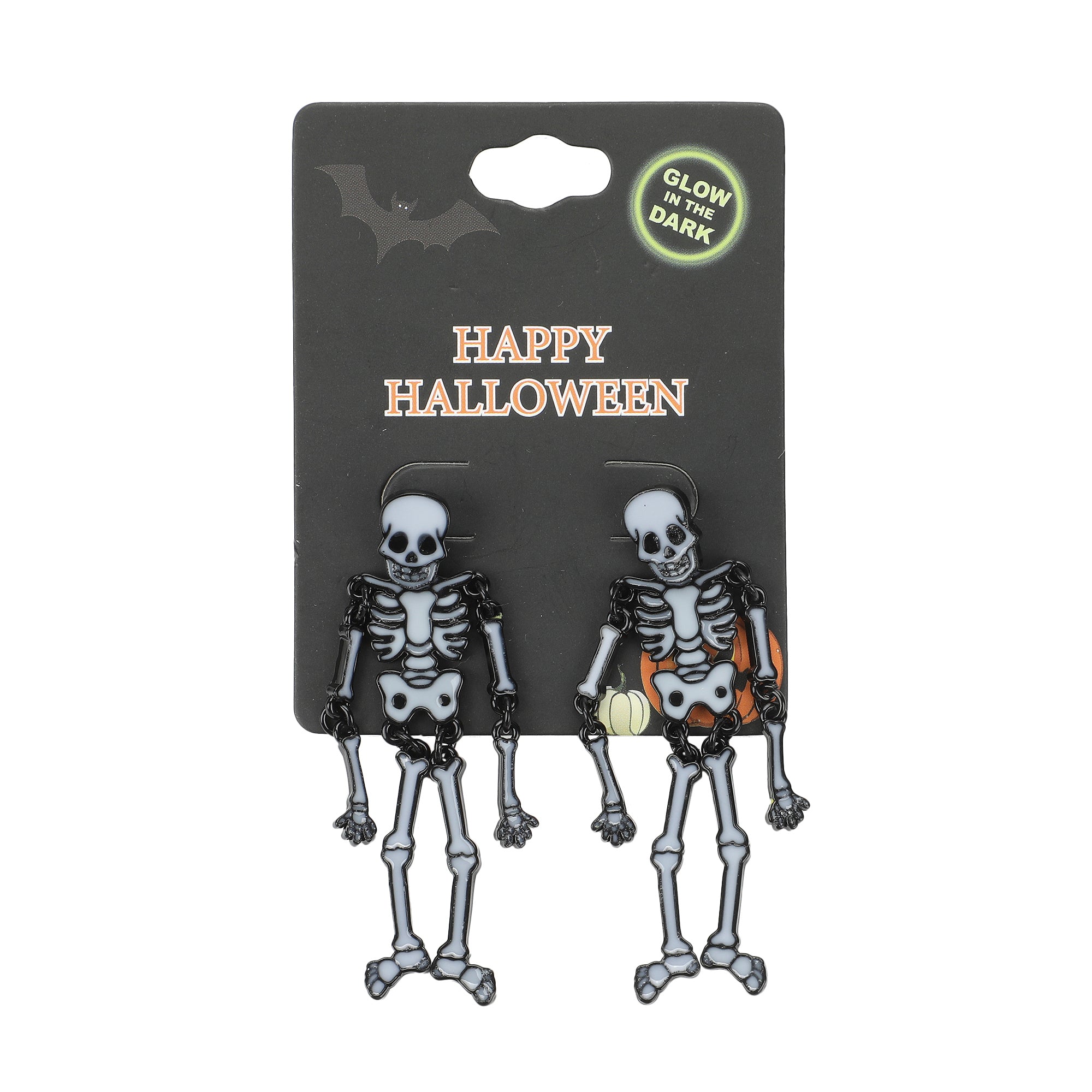 Halloween Glow-In-The-Dark Skeleton Earrings