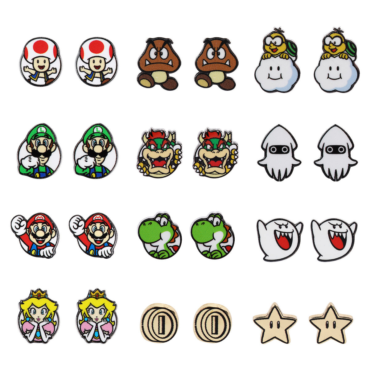 Super Mario Brothers Earrings Set (12 Pairs)