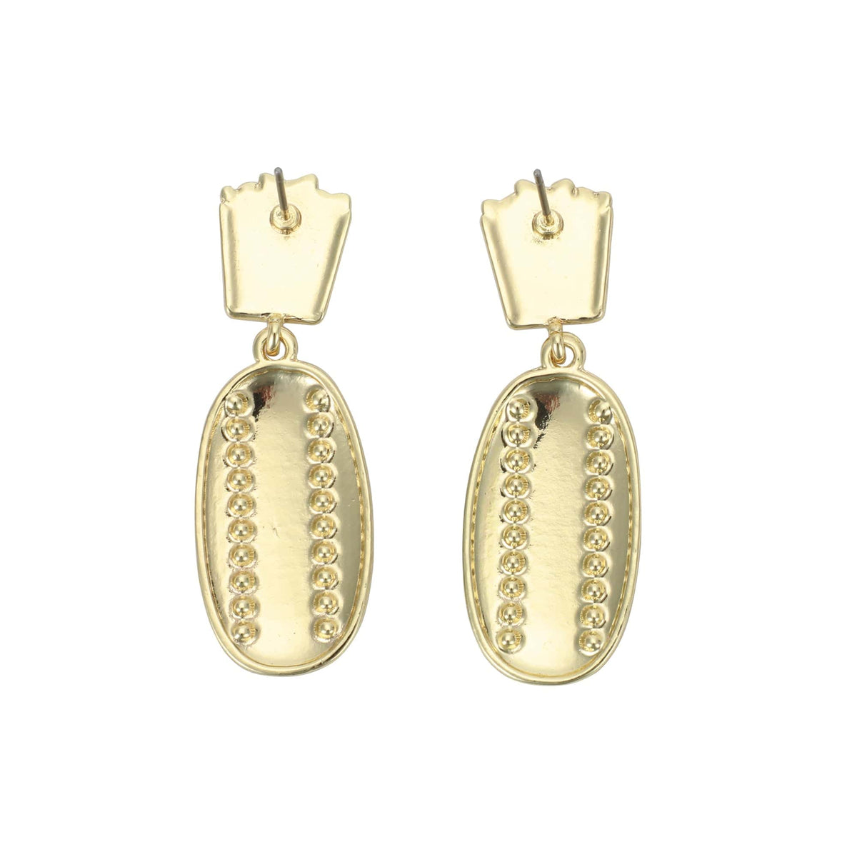 Packed Party Hot Dog and Fries Rhinestone Drop Earrings - Hypoallergenic Gold-Tone Post with Enamel Epoxy Novelty Design, 1.75 Inch