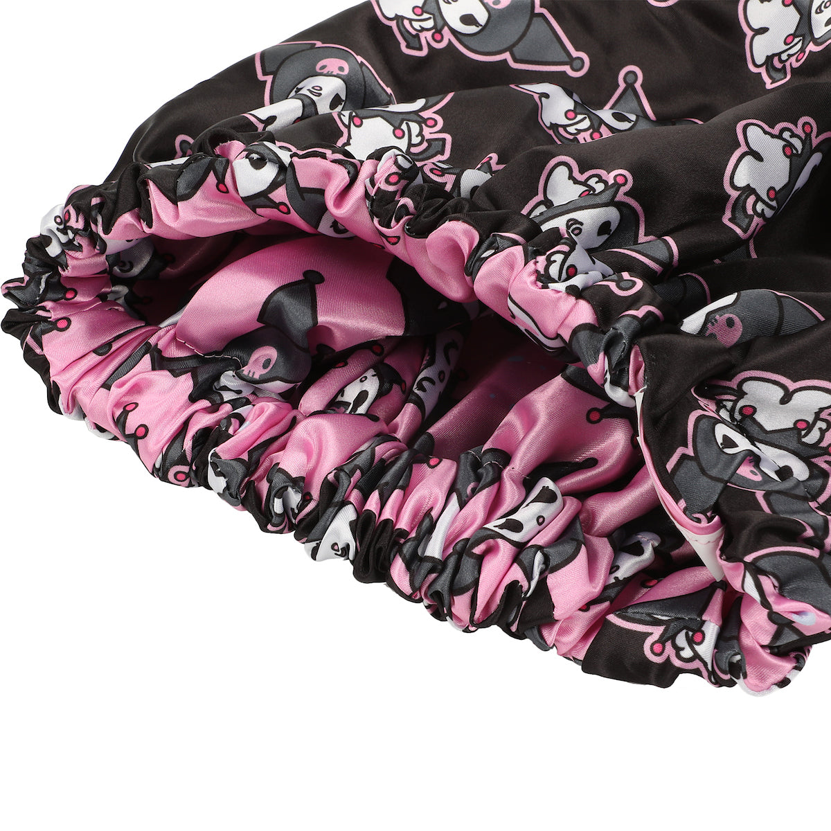 Kuromi Character All-Over Print Reversible Sleep Bonnet