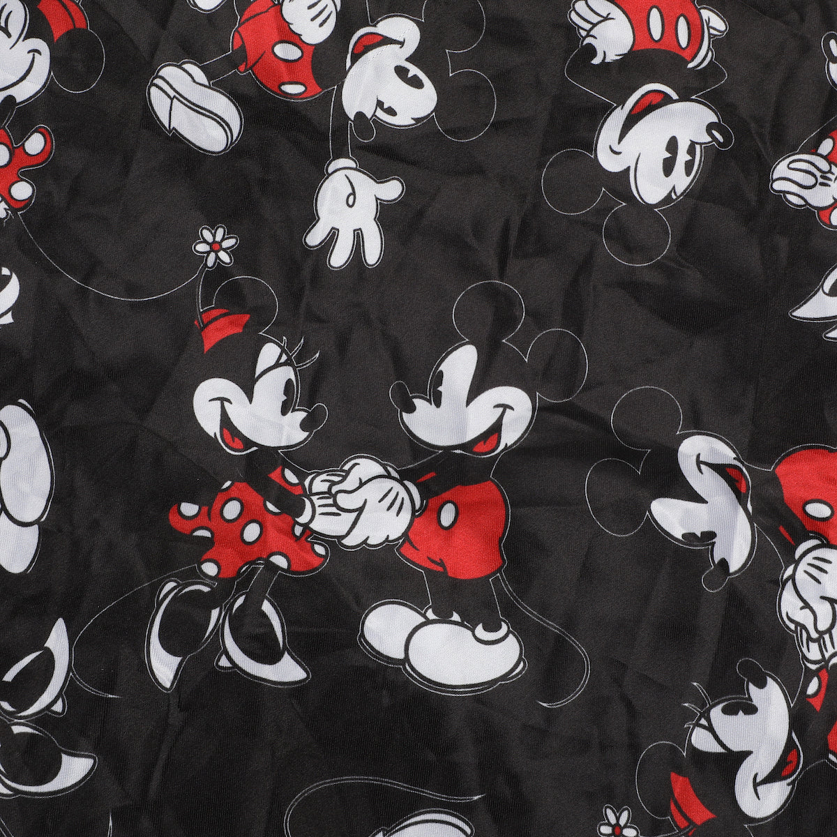 Disney Mickey & Minnie Mouse Women's All-Over Print Black Satin Bonnet