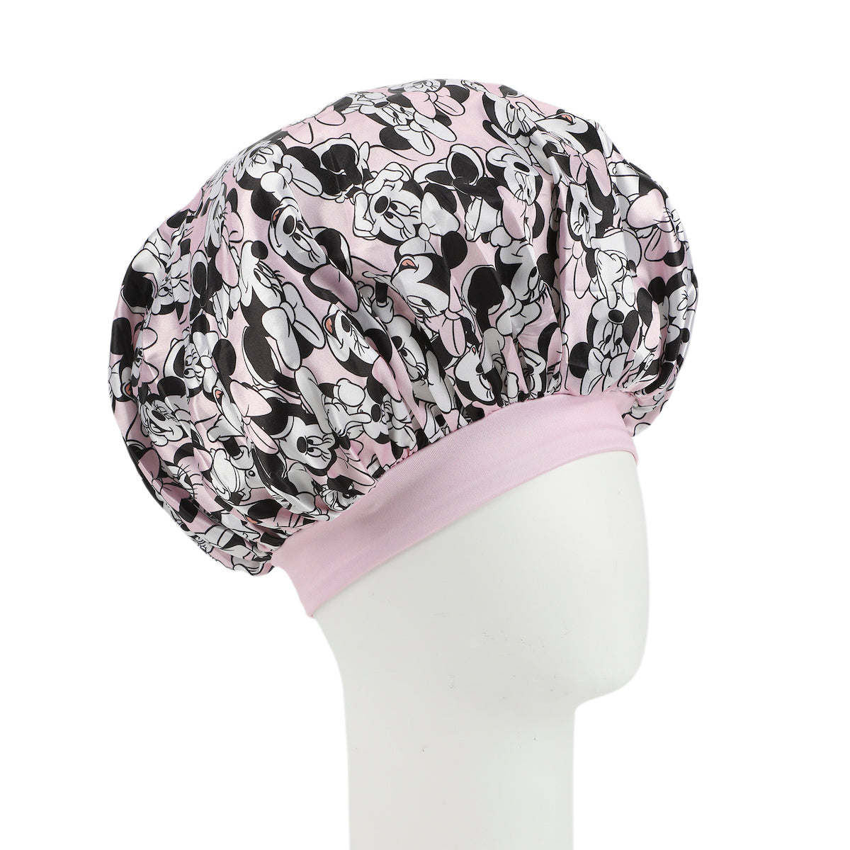 Disney Minnie Mouse All-Over Print Pink Satin Bonnet