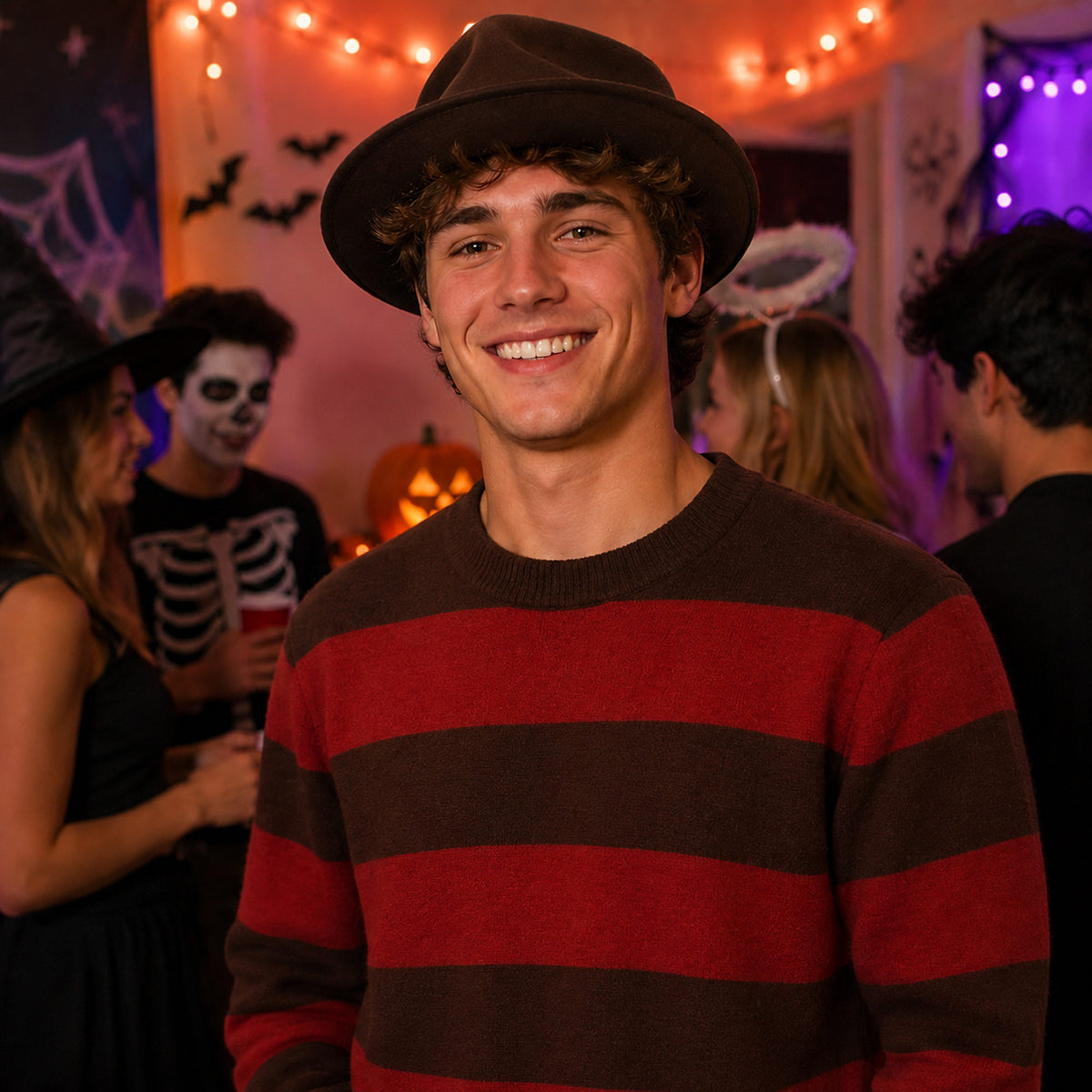 Nightmare On Elm Street Freddy Krueger Faux Suede Fedora