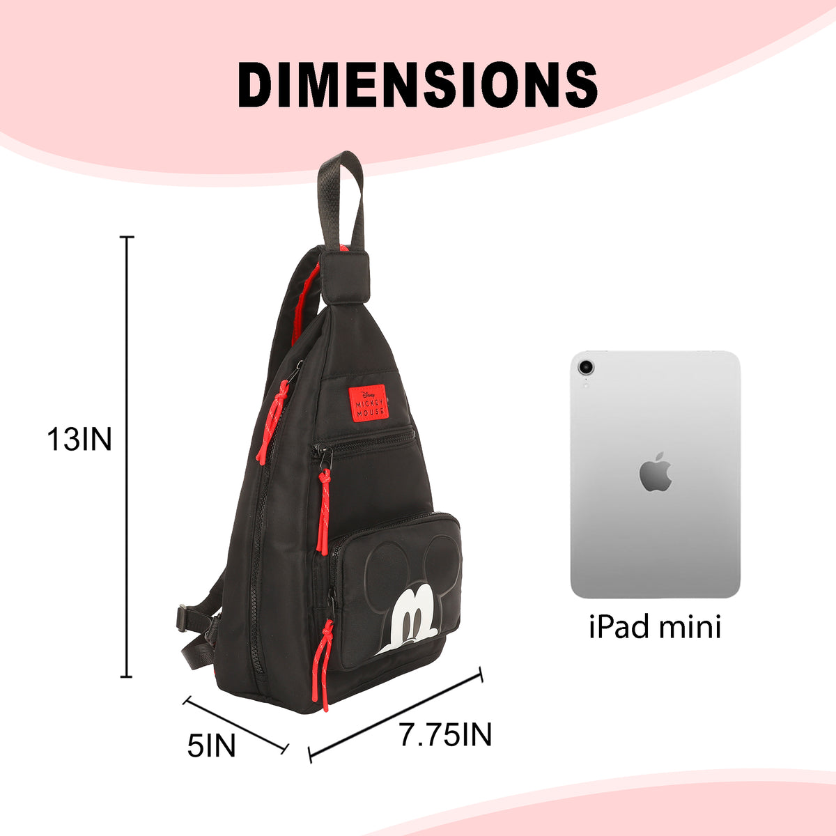 Mickey Mouse Classic Adult Sling Bag With Convertible Strap