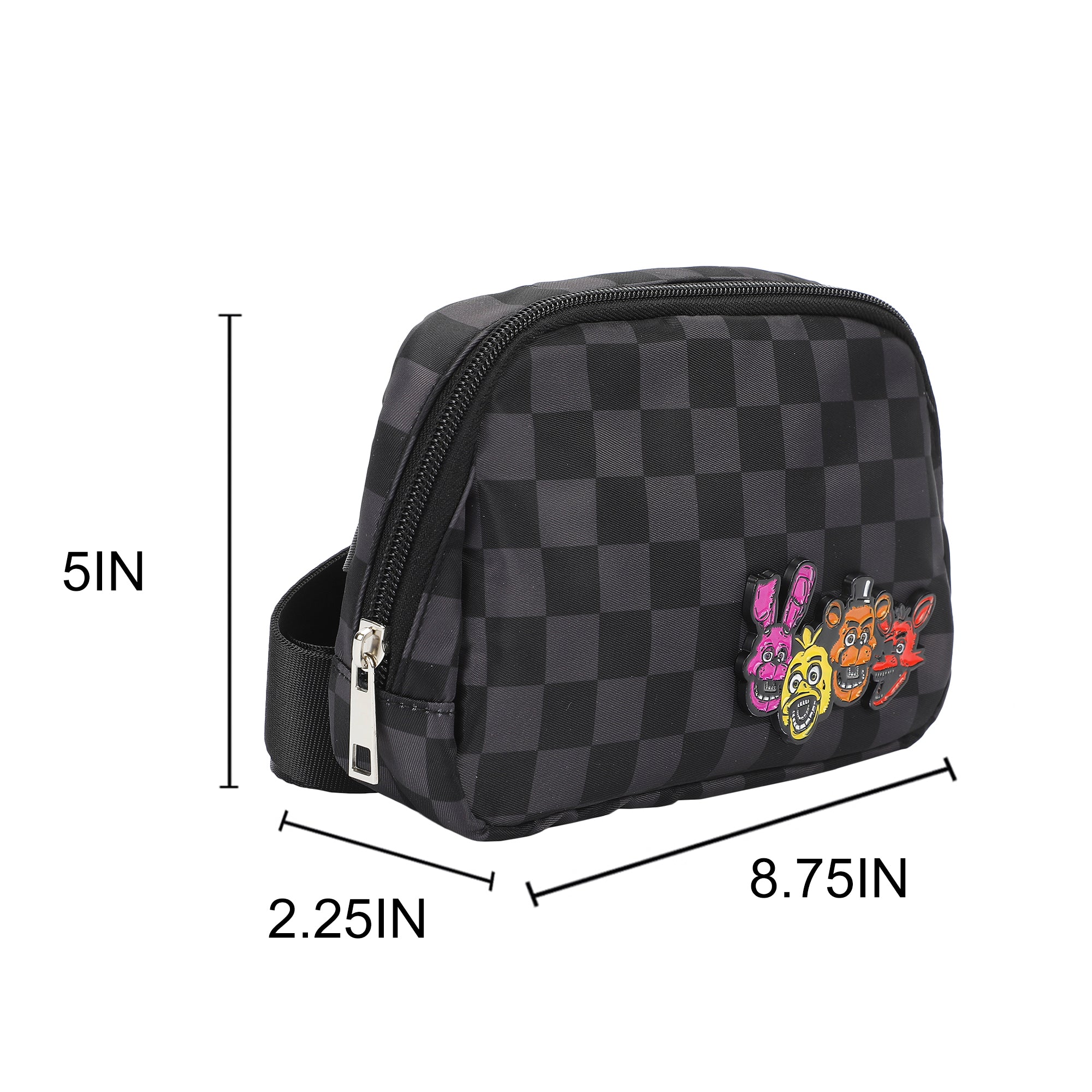 Five Nights at Freddy’s Checkered Belt Bag with Character Icons and Adjustable Strap
