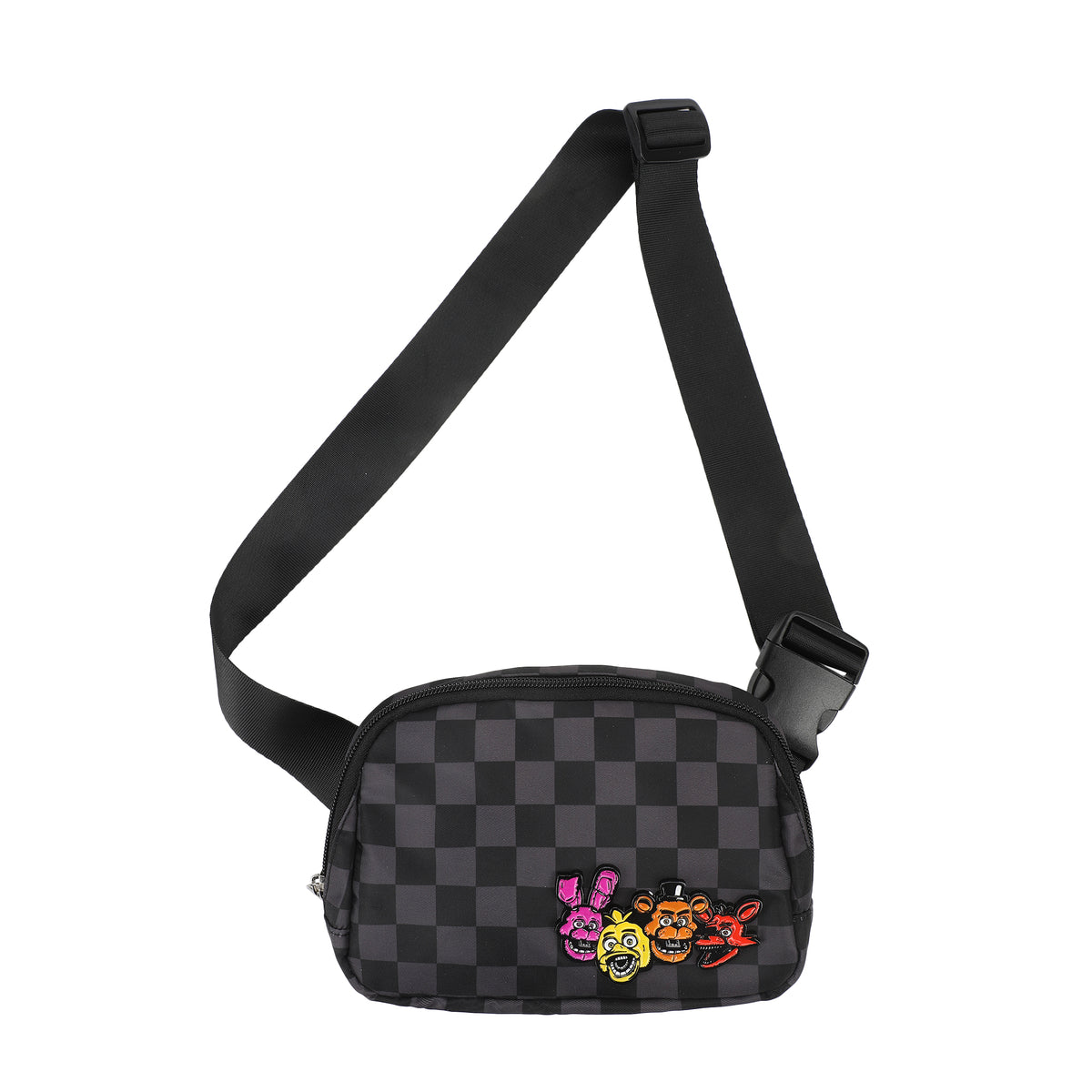 Five Nights at Freddy's Checkered Belt Bag with Character Icons and Adjustable Strap