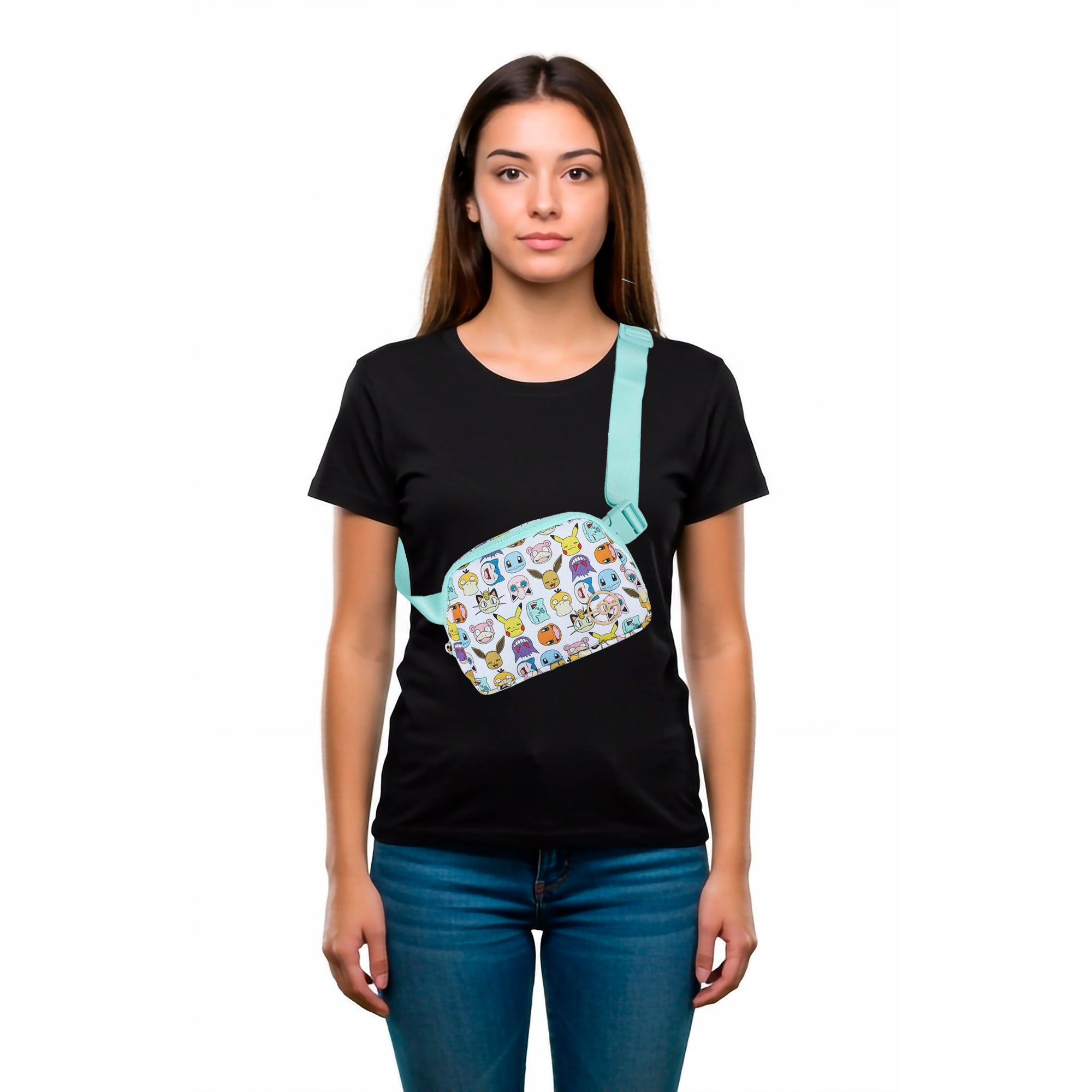 Pokémon Character Collage Crossbody Bag with Adjustable Strap