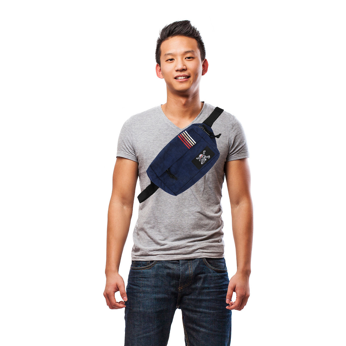 One Piece Live Action Straw Hat Pirates Logo 11.5” Navy Fanny Pack