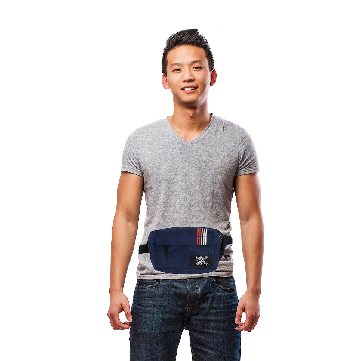 One Piece Live Action Straw Hat Pirates Logo 11.5” Navy Fanny Pack