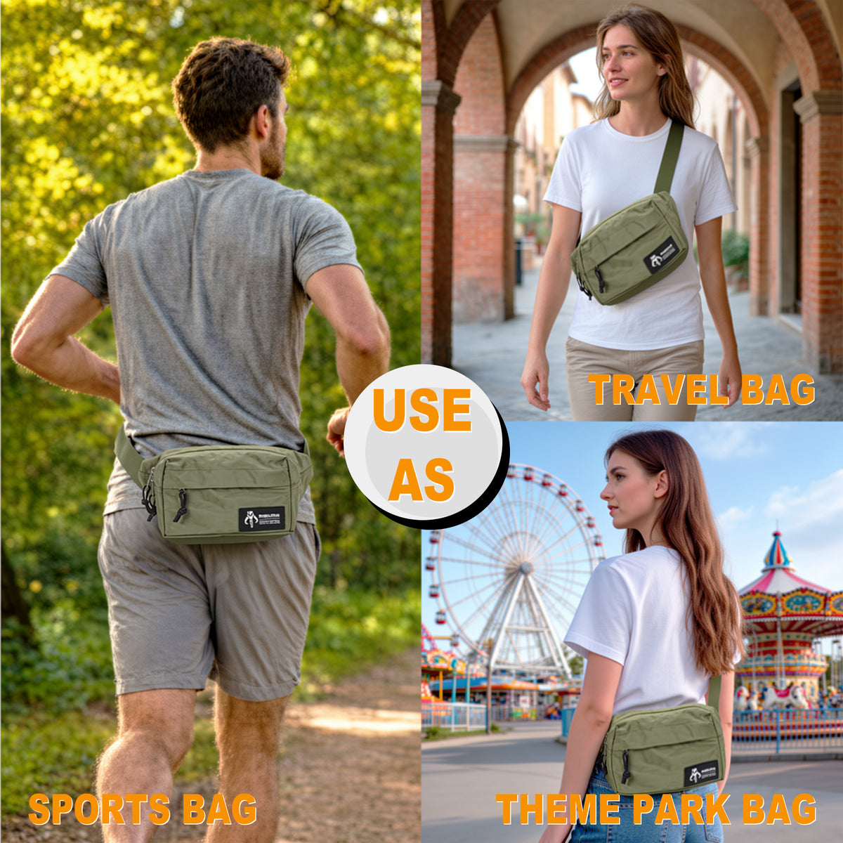 Star Wars The Mandalorian Crest 11.5" Olive Fanny Pack