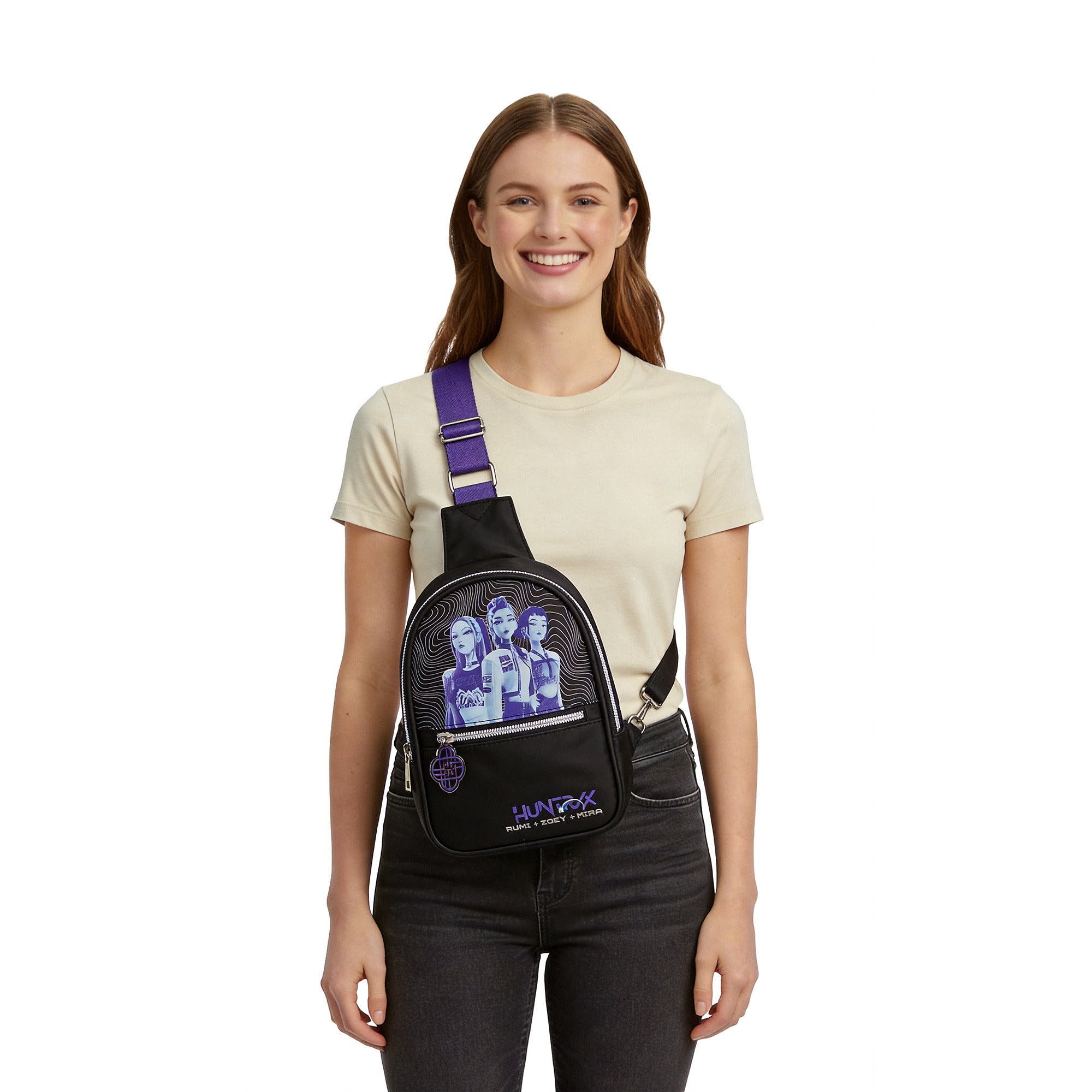 KPop Demon Hunters Huntrix 9.25" Fanny Pack Sling Bag for Adults