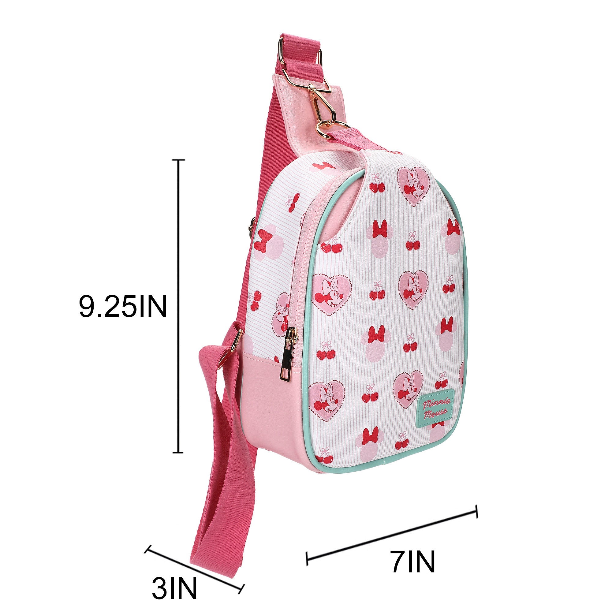 Minnie Mouse Classic Pink Watercolor AOP 9.25" Sling Backpack for Adults