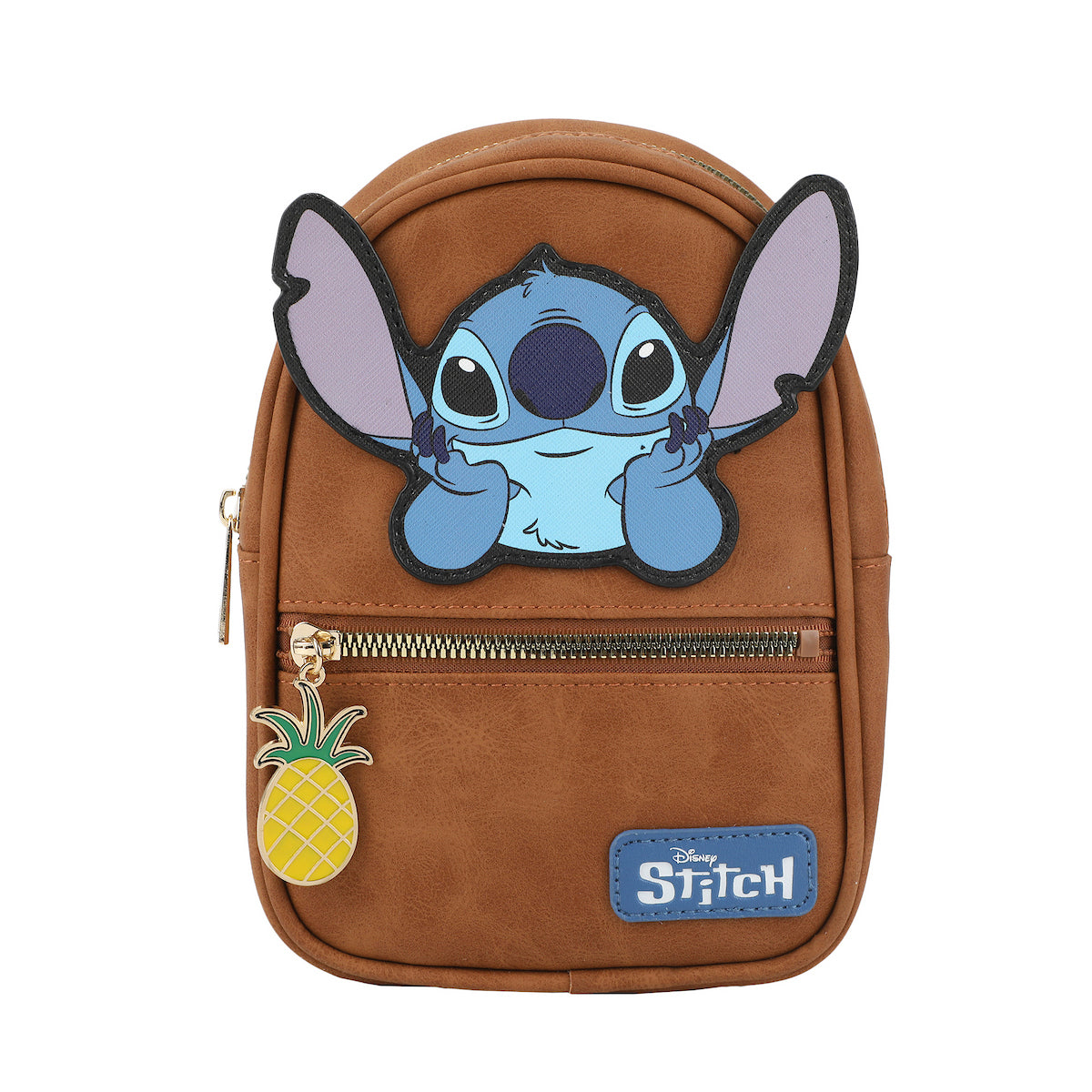 Stitch Applique Character Art 7.4" Brown Sling Bag